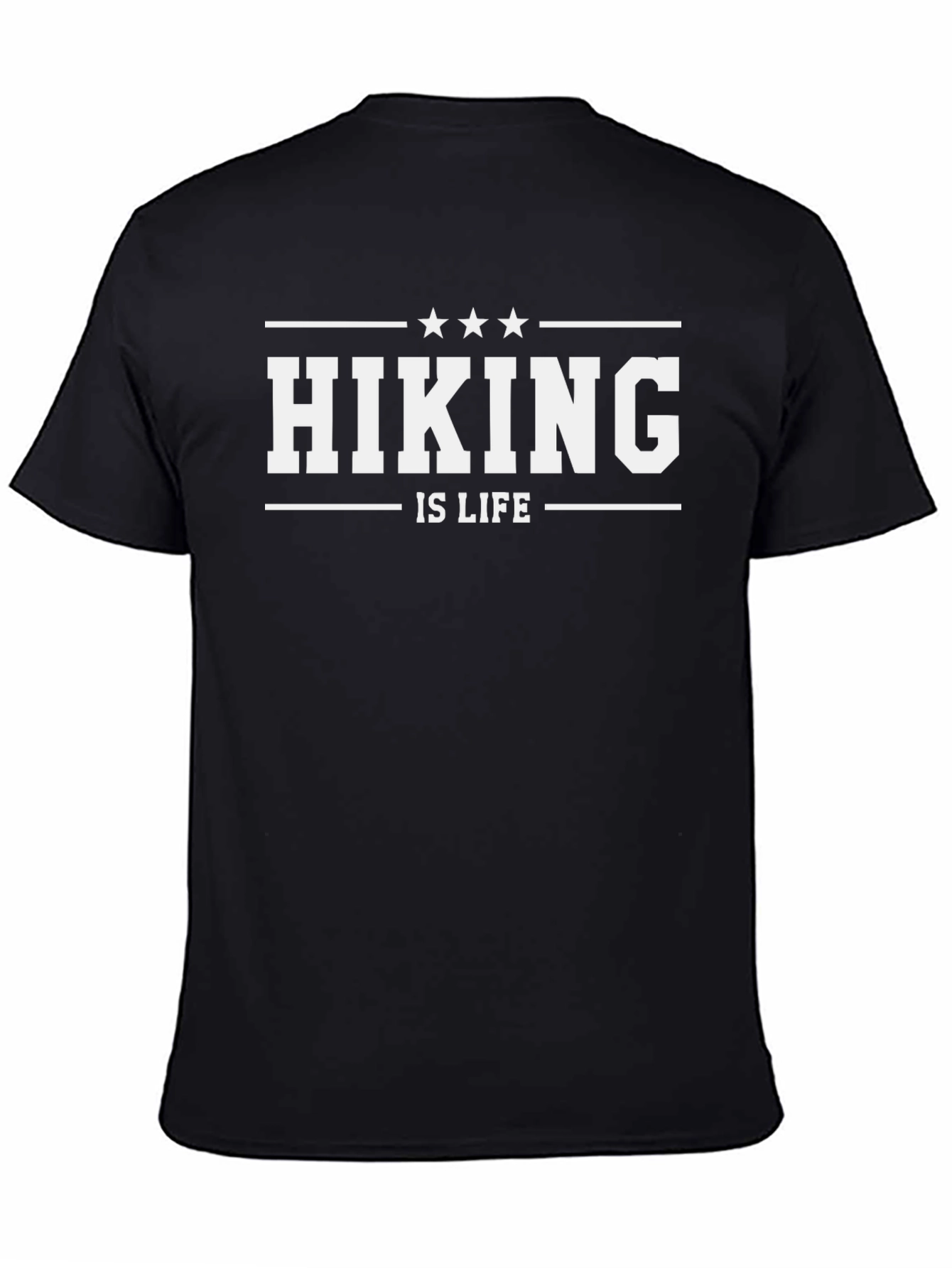 Hiking is Life Graphic T-Shirt - Black