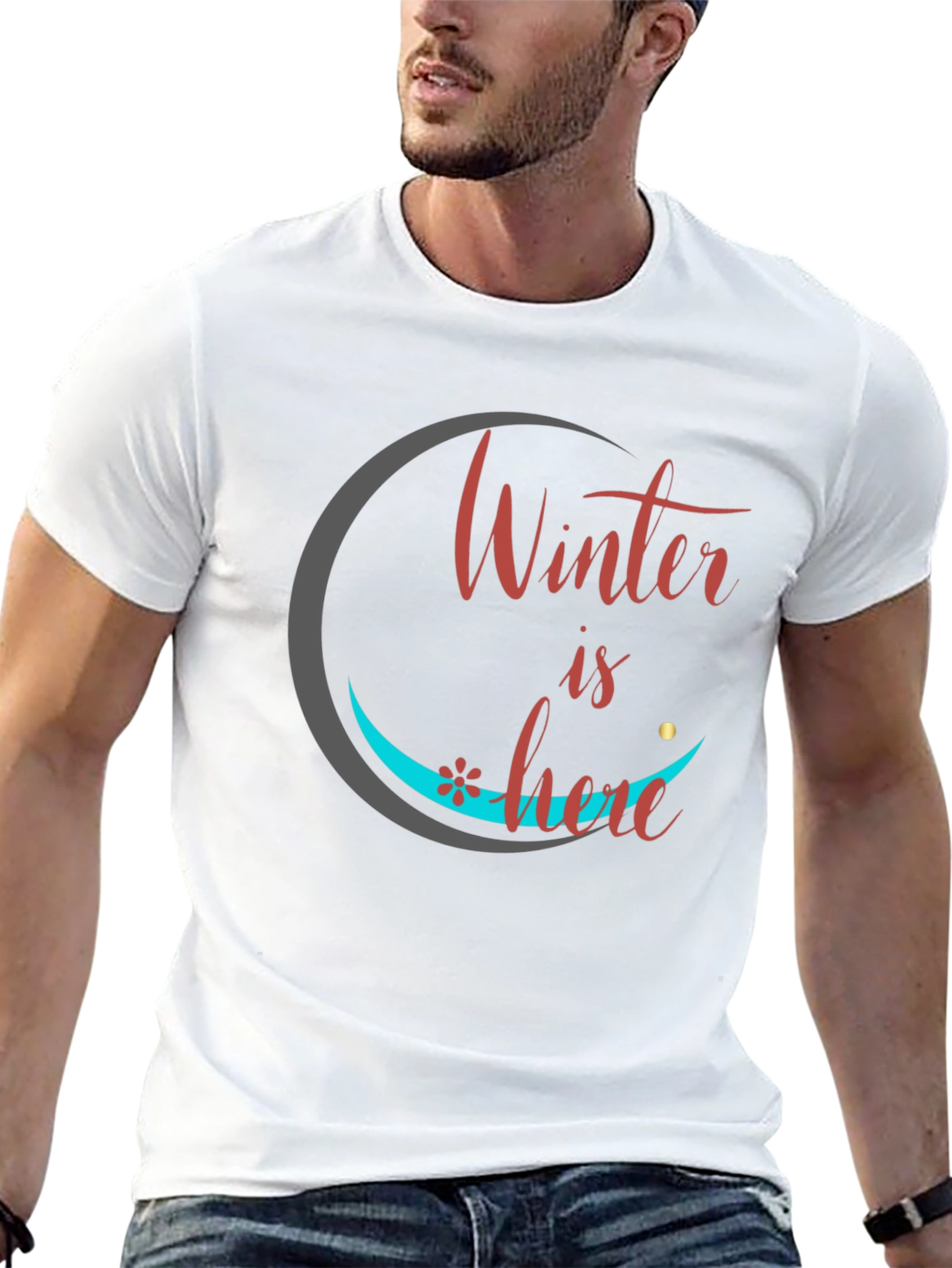 Winter Is Here Black Graphic T-Shirt