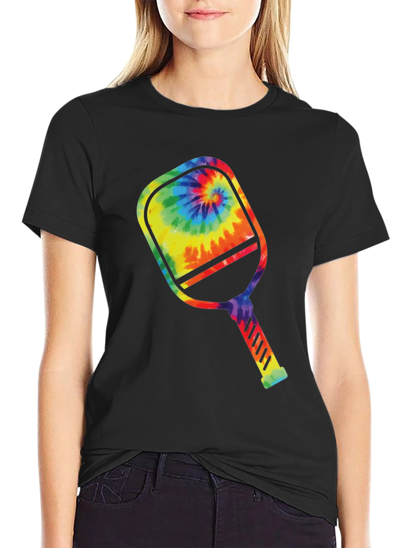 Tie Dye Pickleball Paddle Graphic Tee
