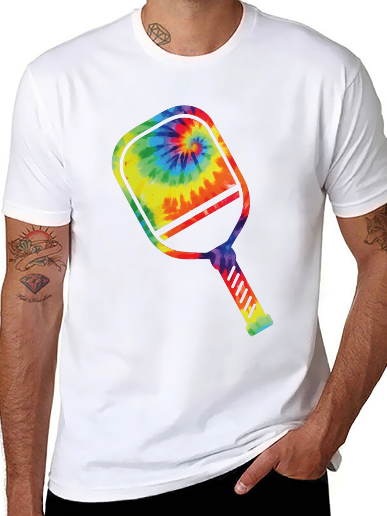 Tie Dye Pickleball Paddle Graphic Tee