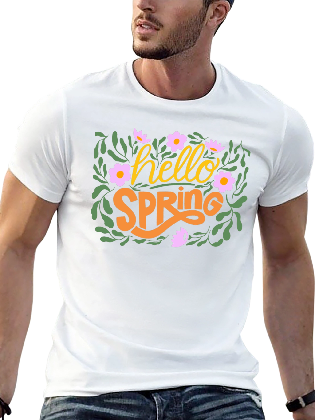 Hello Spring Floral Graphic T-Shirt