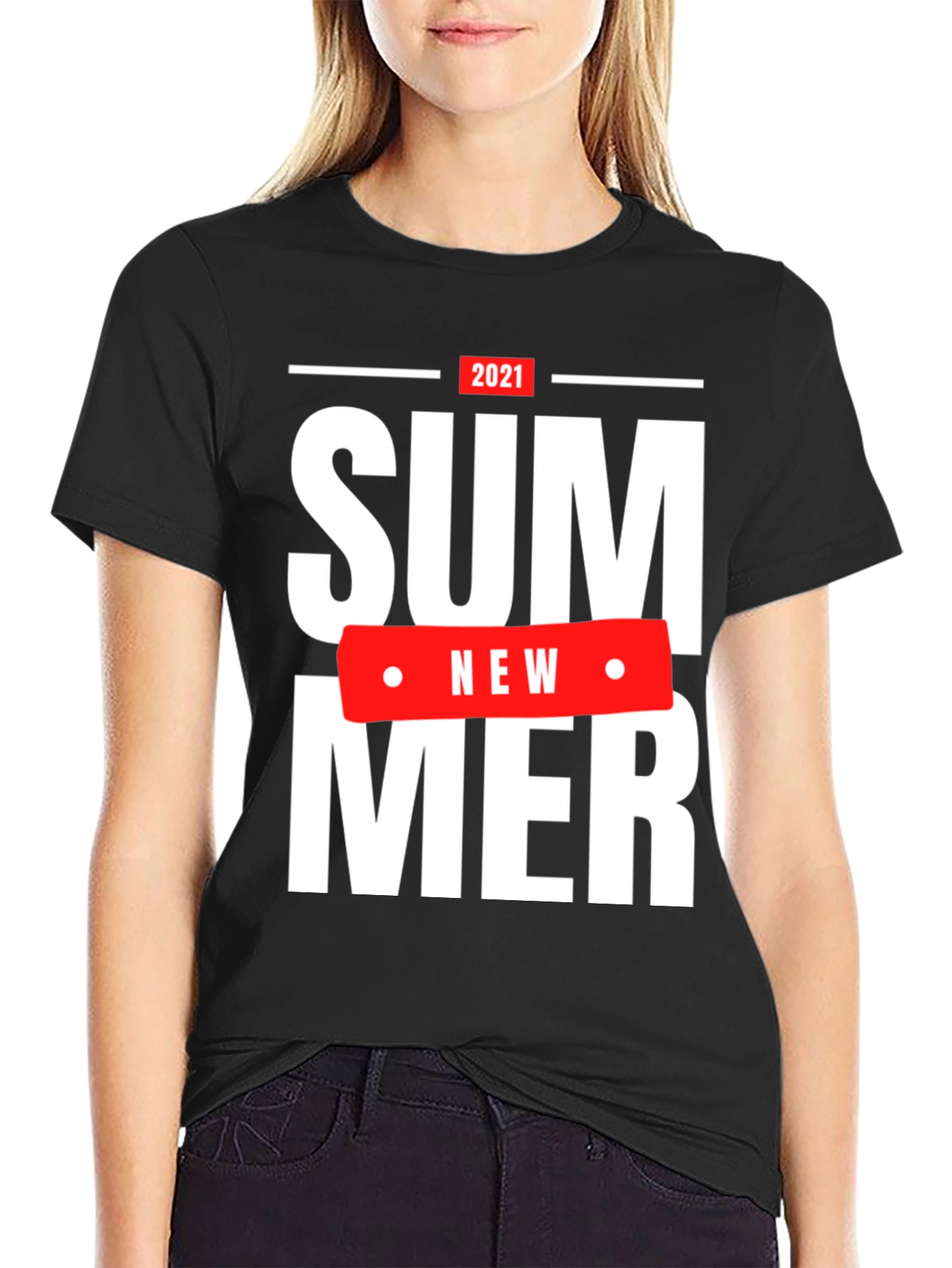 Summer 2021 Graphic T-Shirt - Casual Black Tee