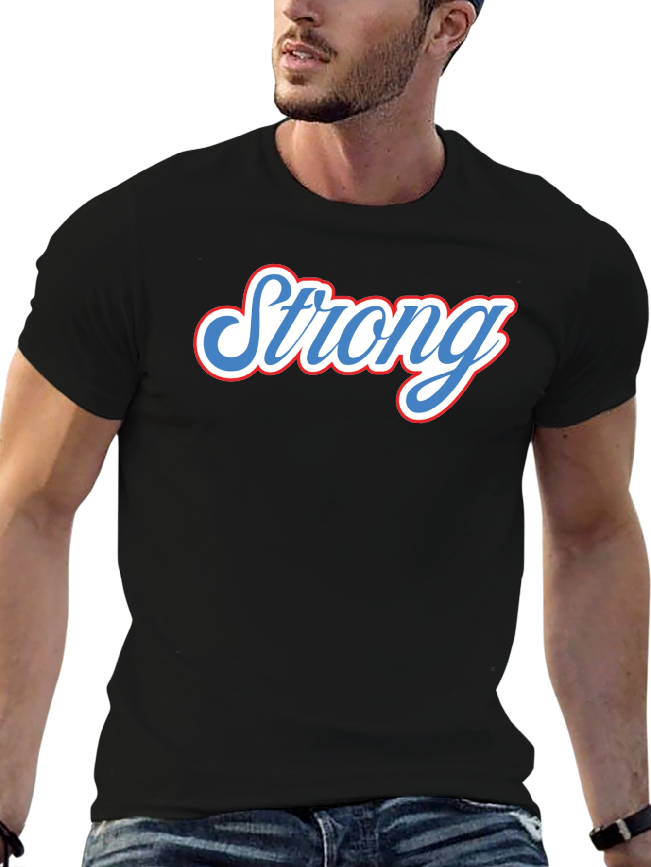 Strong Graphic Tee - Black Short Sleeve T-Shirt