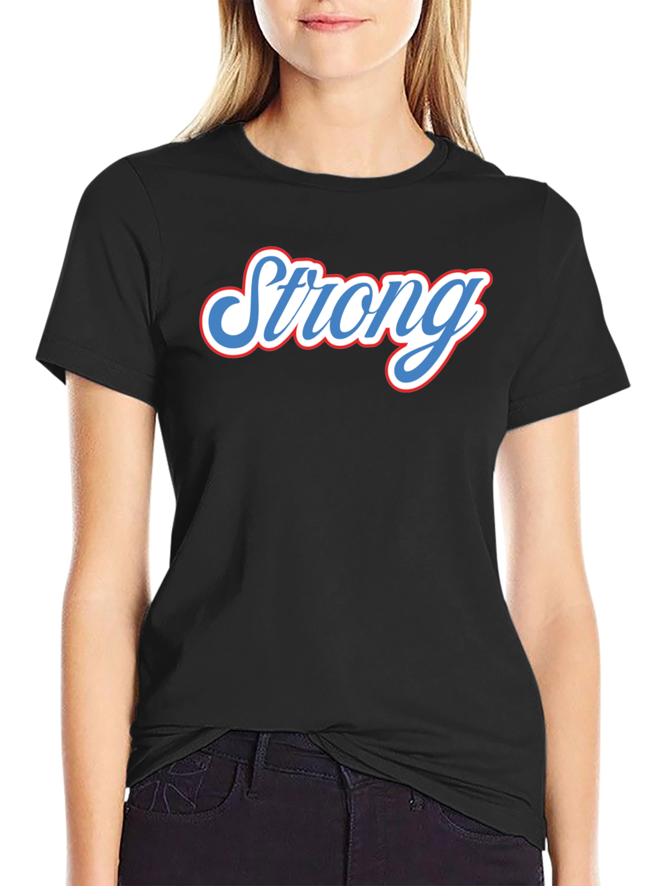 Strong Graphic Tee - Black Short Sleeve T-Shirt