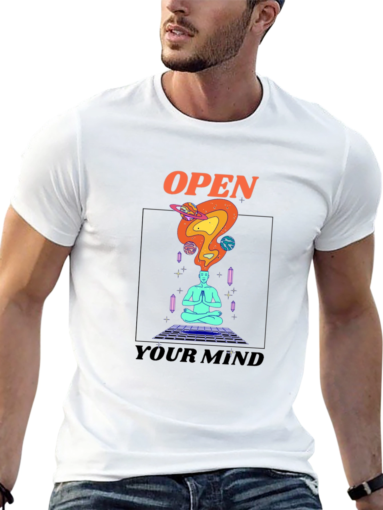 Open Your Mind Graphic T-Shirt - Spiritual Design
