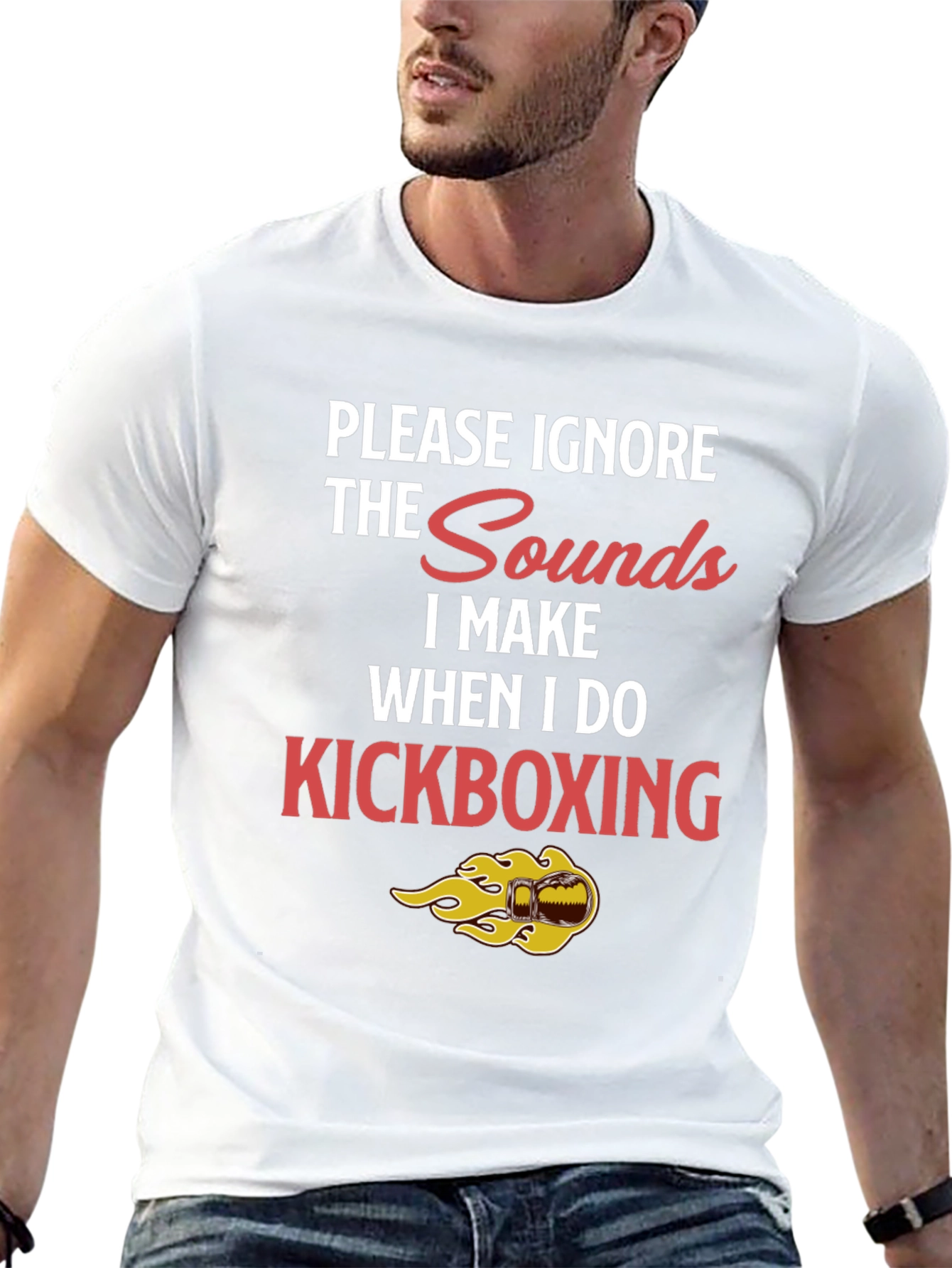 Kickboxing Sounds Funny Graphic Tee - Black