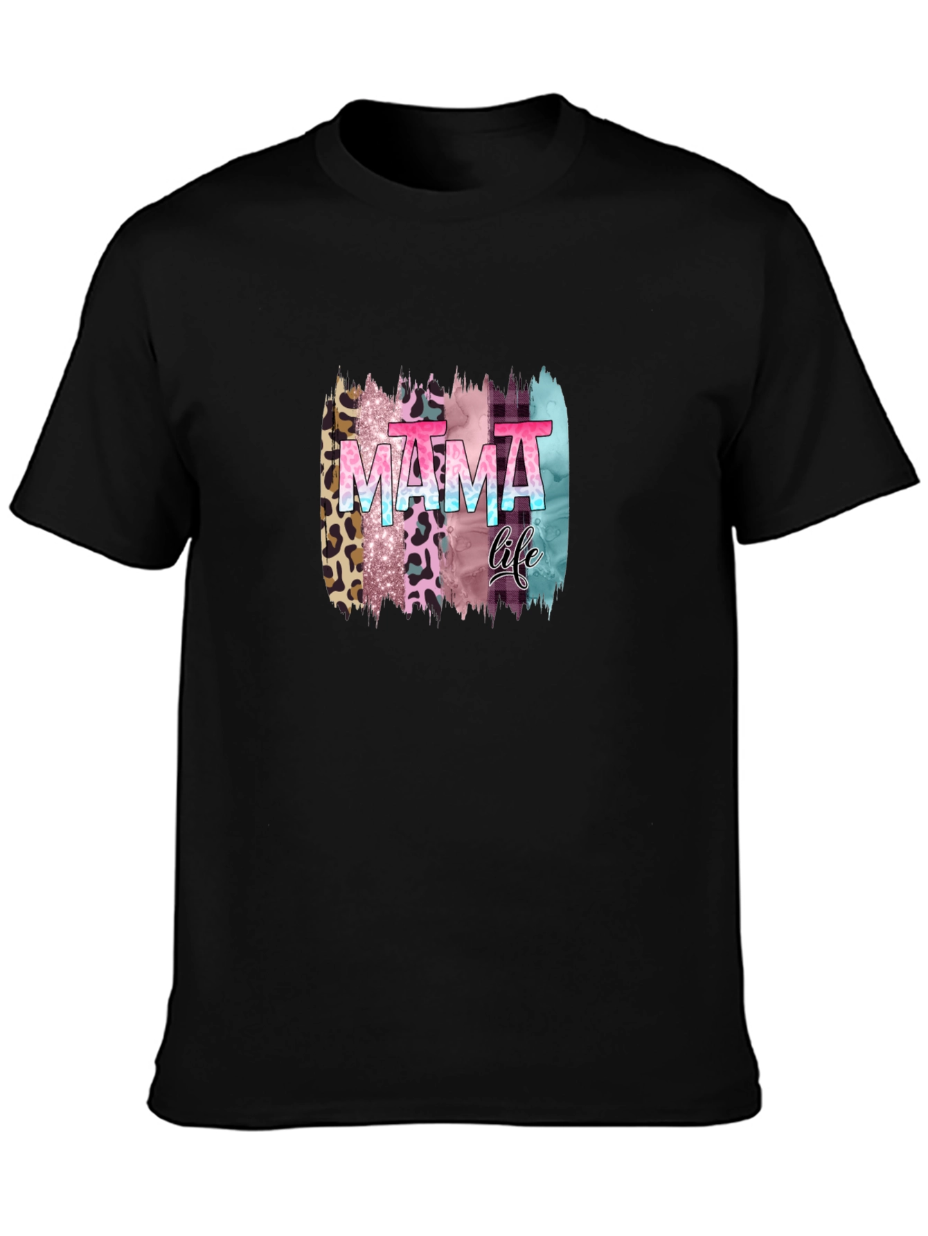 Mama Life Leopard Brush Stroke Graphic Tee