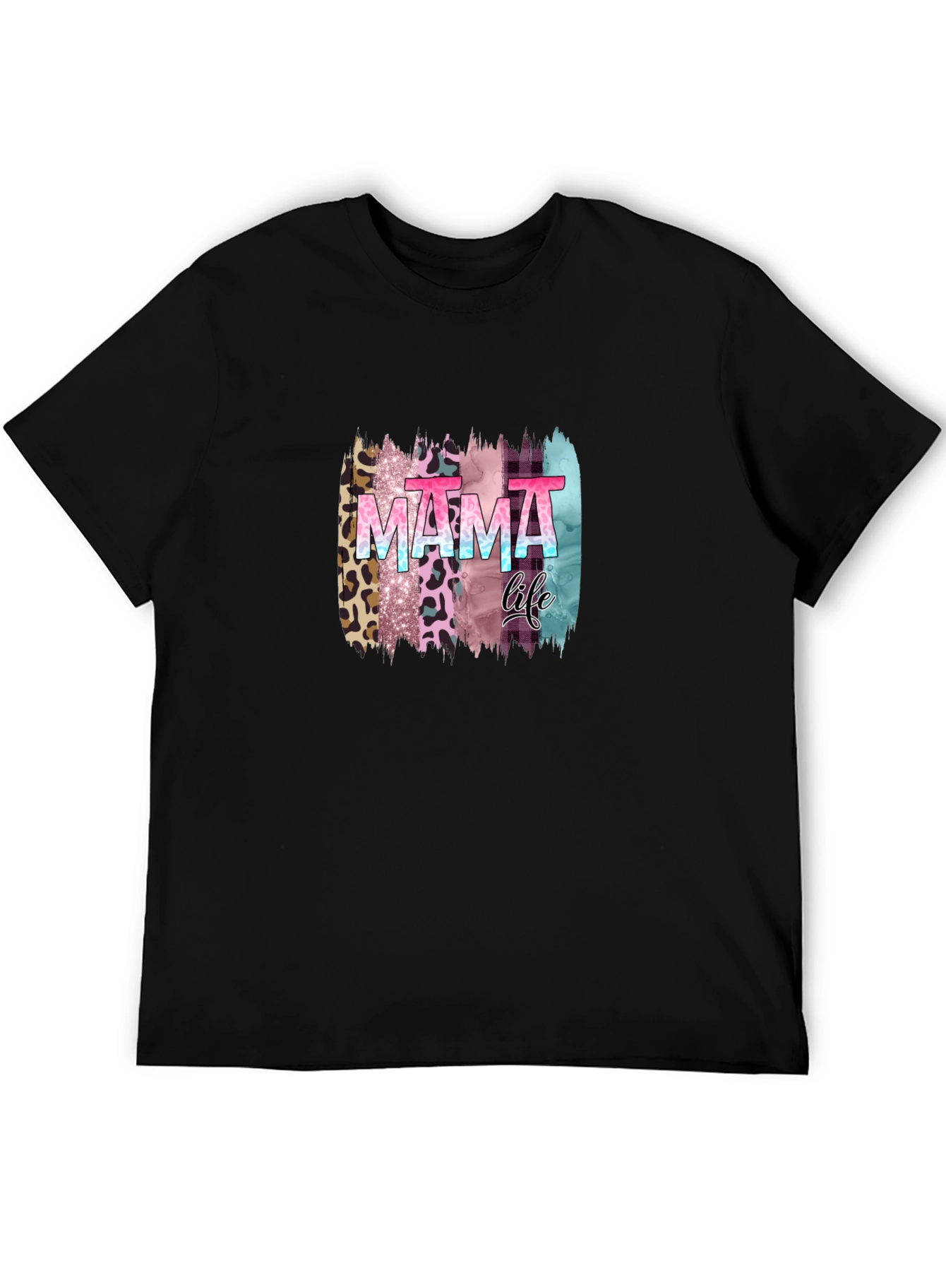Mama Life Leopard Brush Stroke Graphic Tee