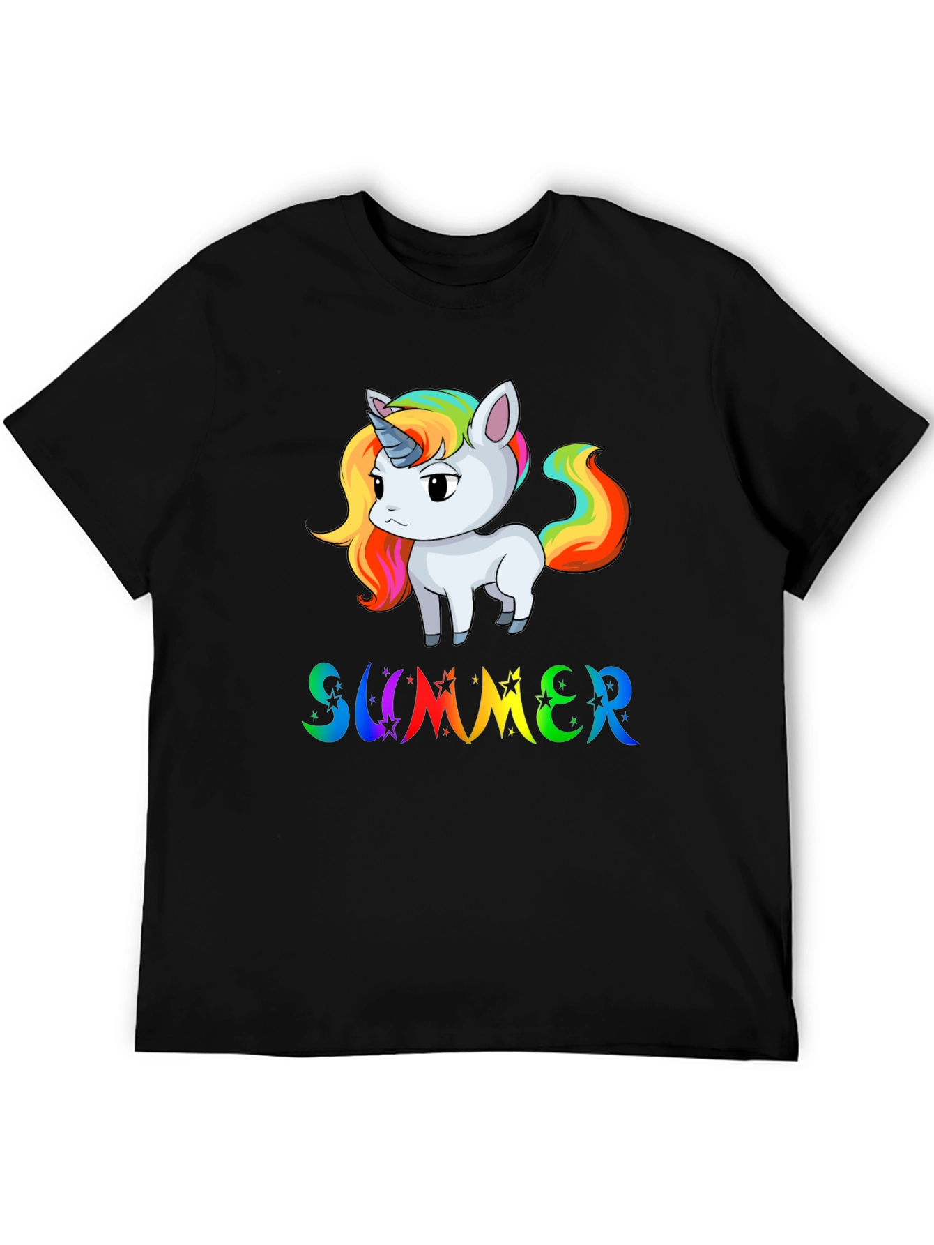 Unicorn Summer Black T-Shirt