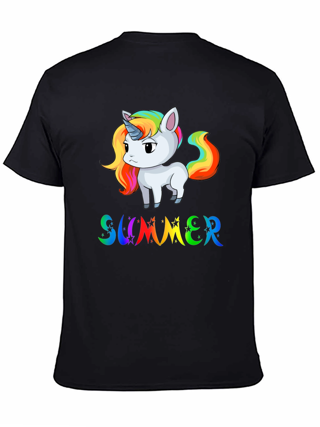 Unicorn Summer Black T-Shirt