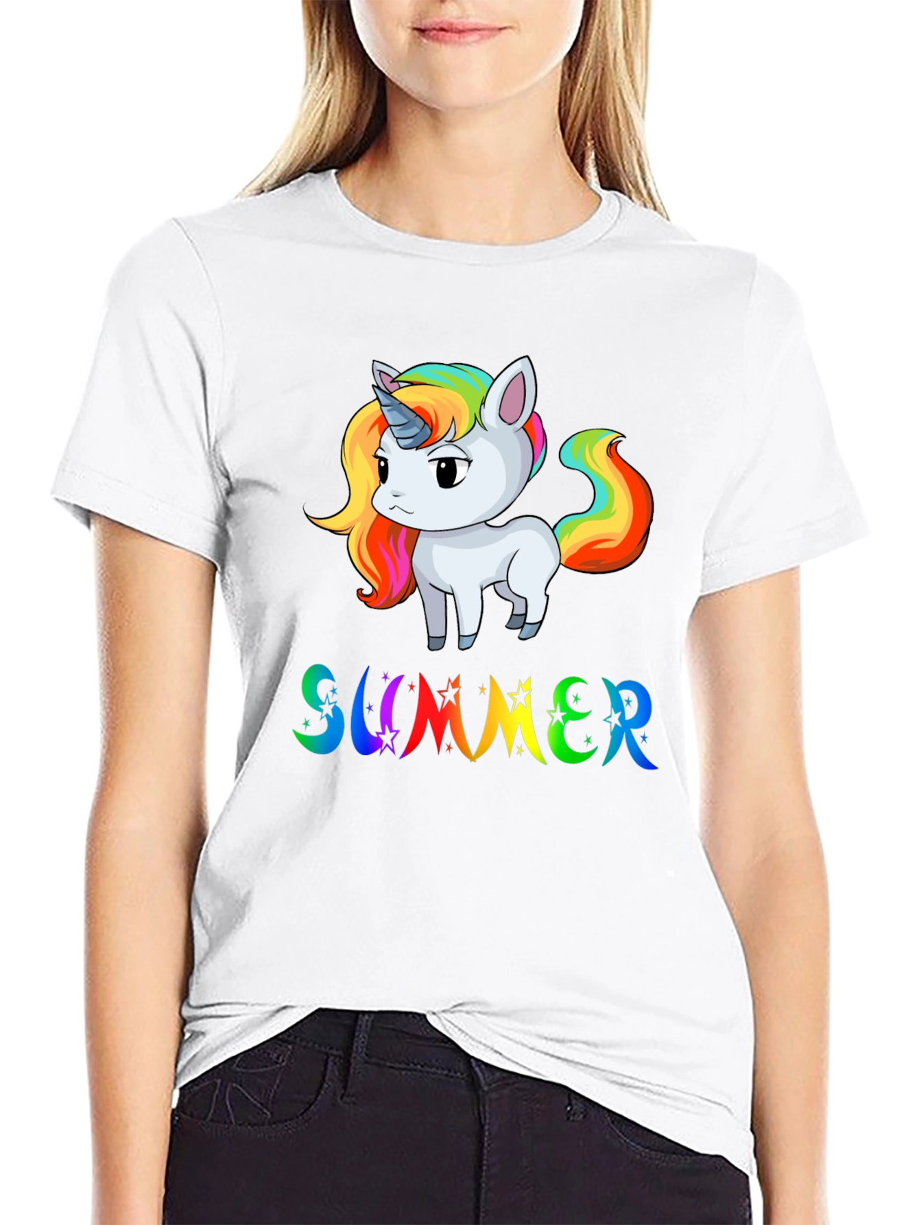 Unicorn Summer Black T-Shirt