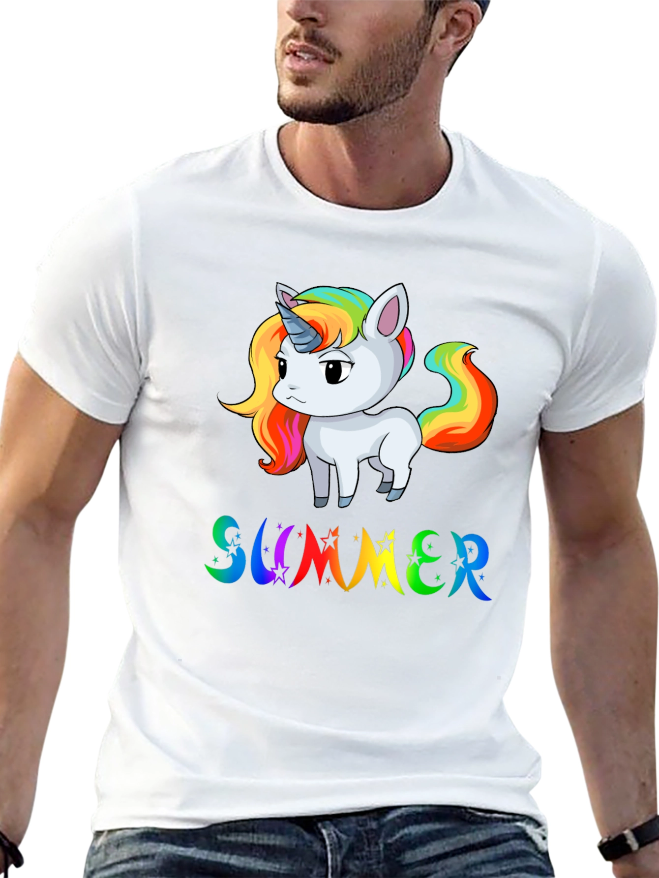 Unicorn Summer Black T-Shirt