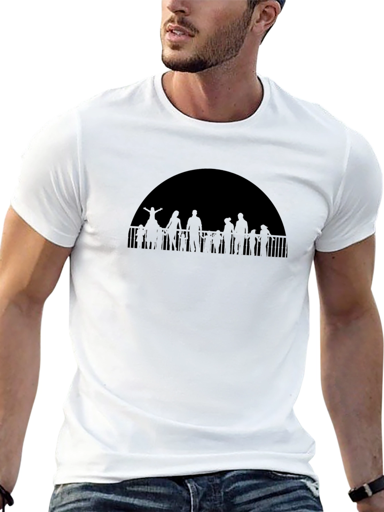 Silhouetted Crowd Graphic Tee