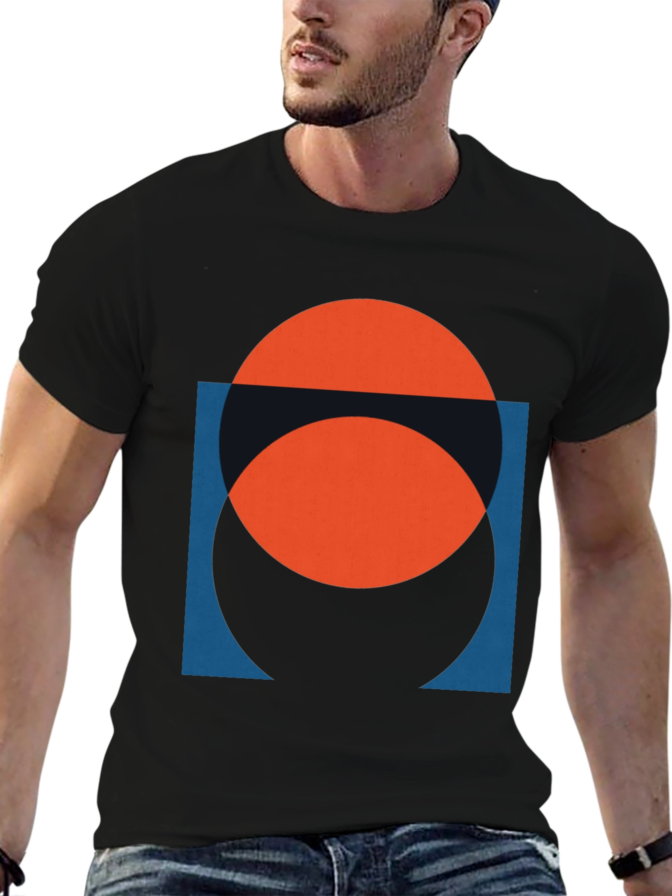 Geometric Circle Graphic Tee - Modern Design