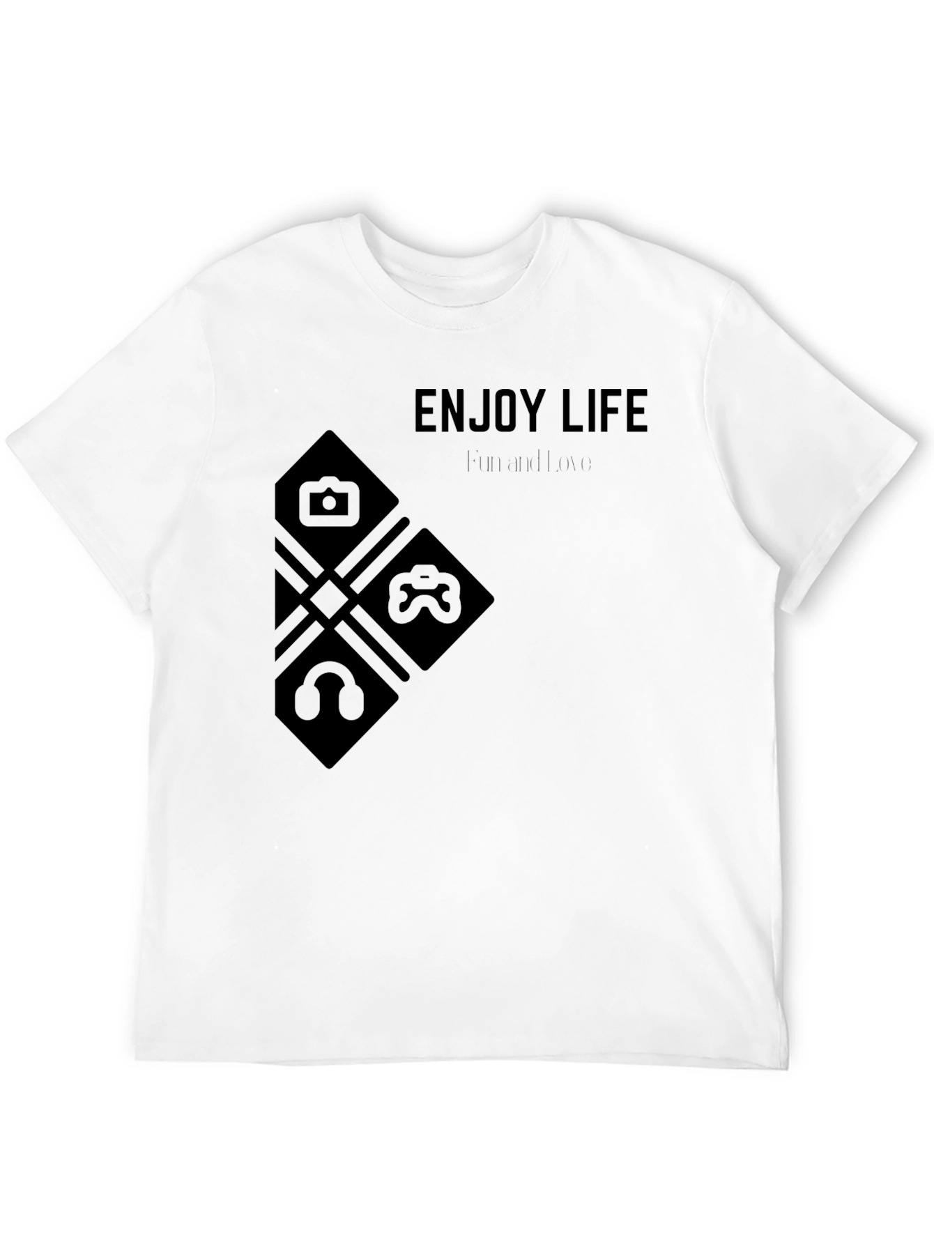 Enjoy Life Black T-Shirt with Modern Design