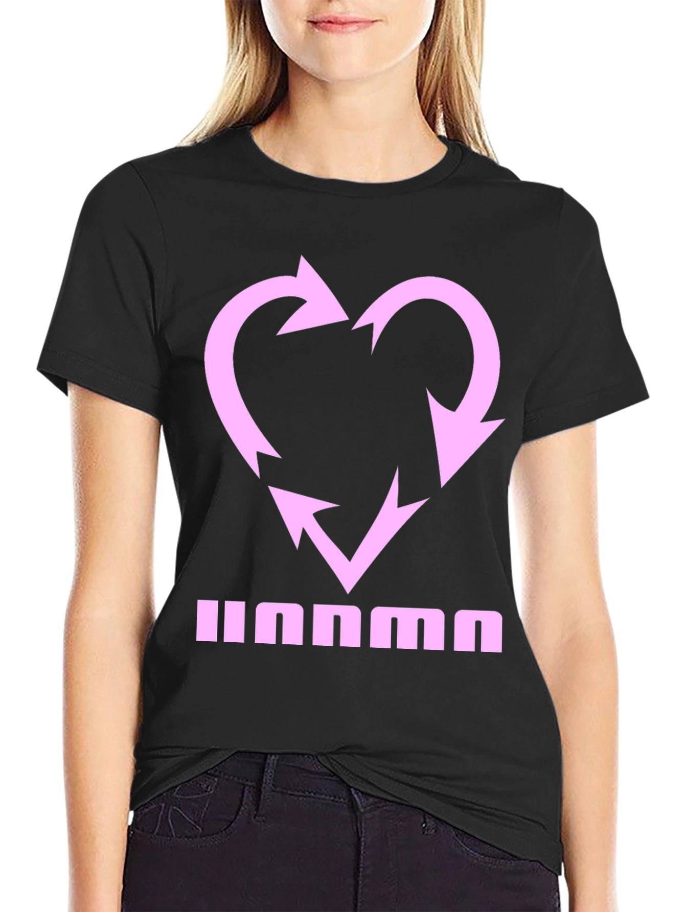 Heart Recycle Graphic Tee - Black Casual Shirt