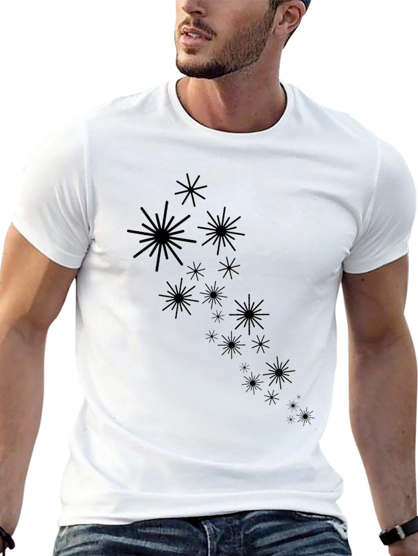Starburst Graphic Black T-Shirt - Modern Casual Wear