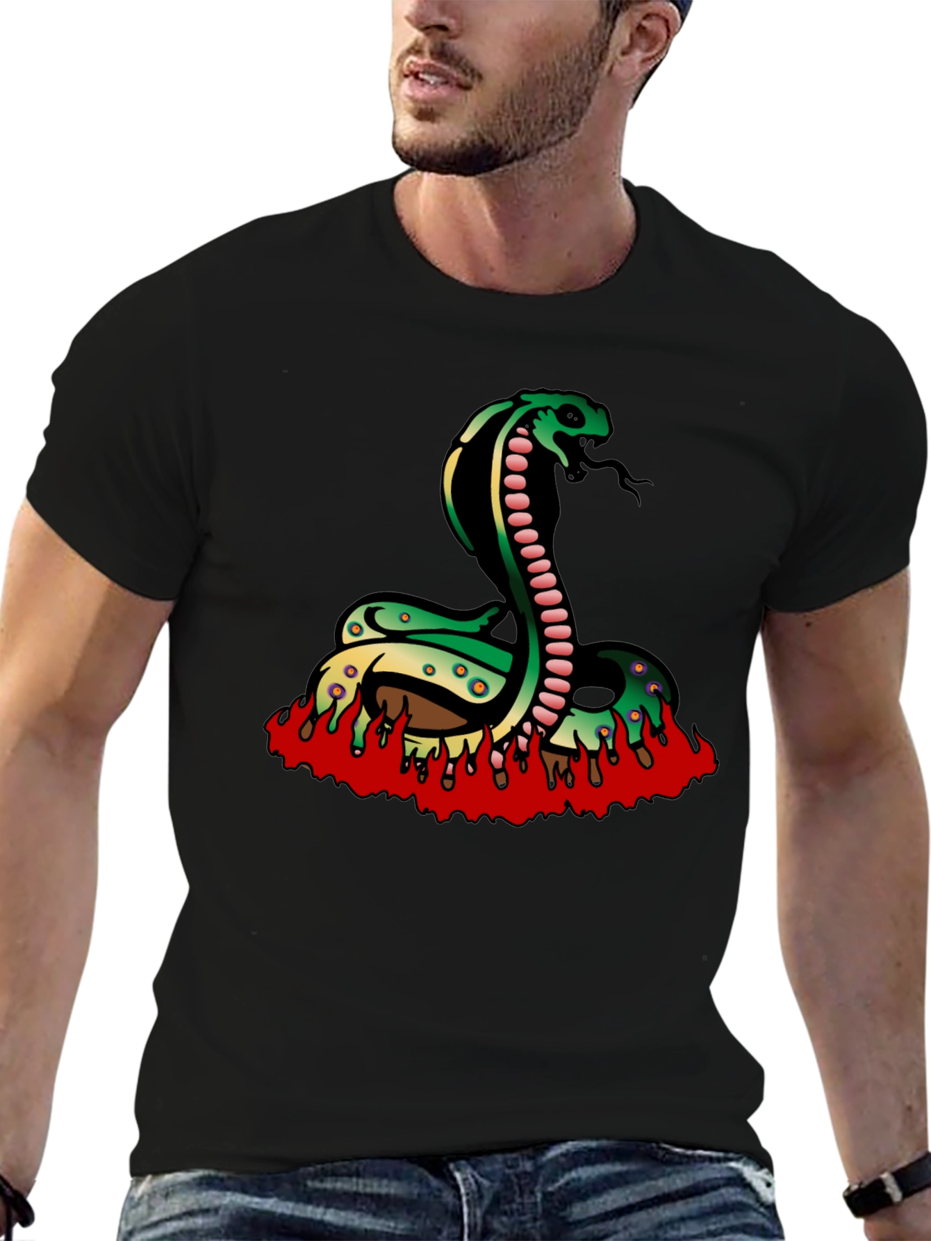 Cobra Snake T-Shirt - Black Graphic Tee