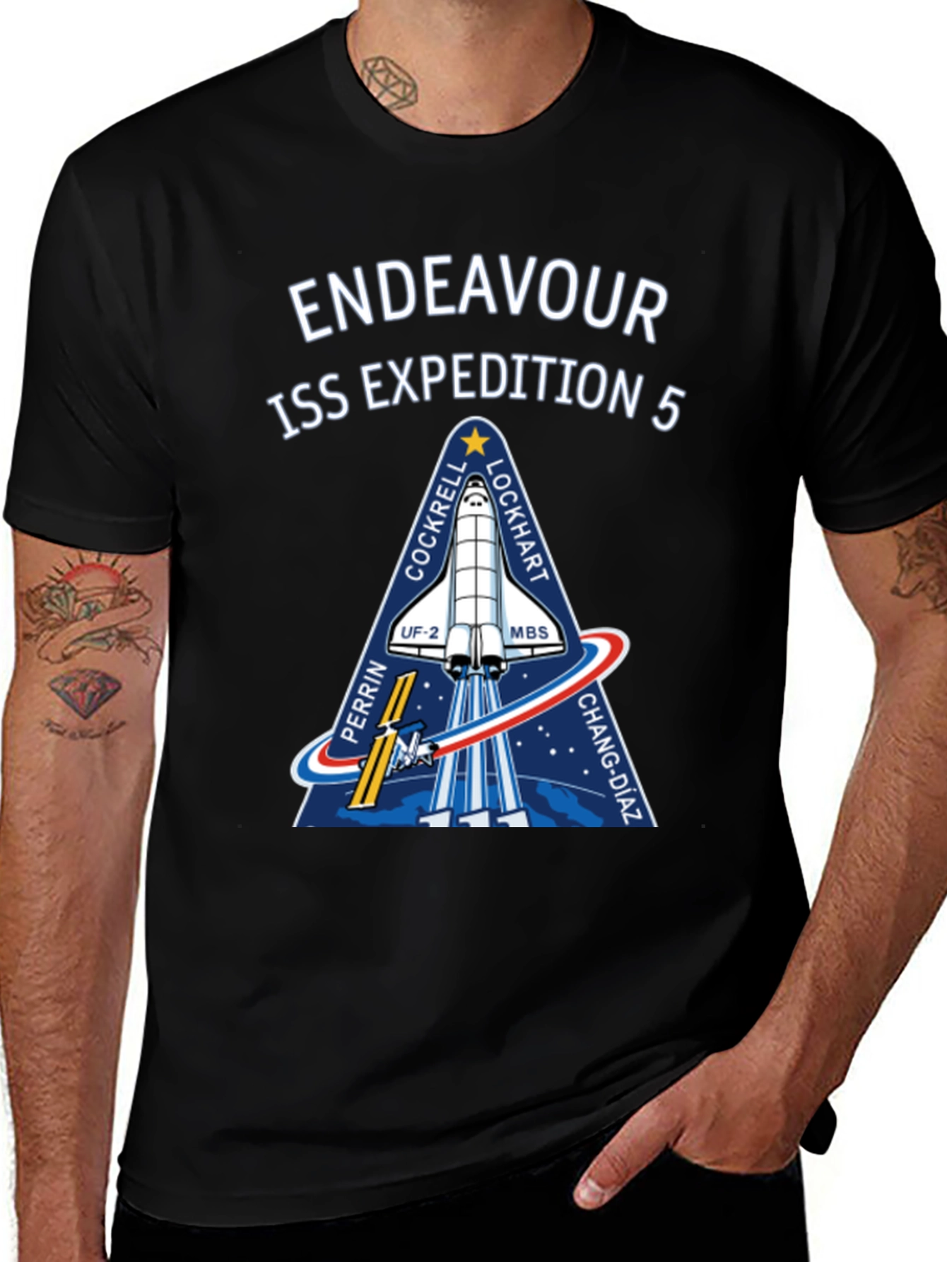 Endeavour ISS Expedition 5 Black T-Shirt