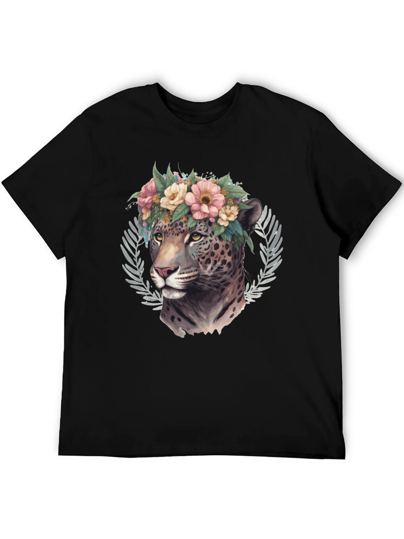 Floral Jaguar Graphic Tee - Stylish & Unique