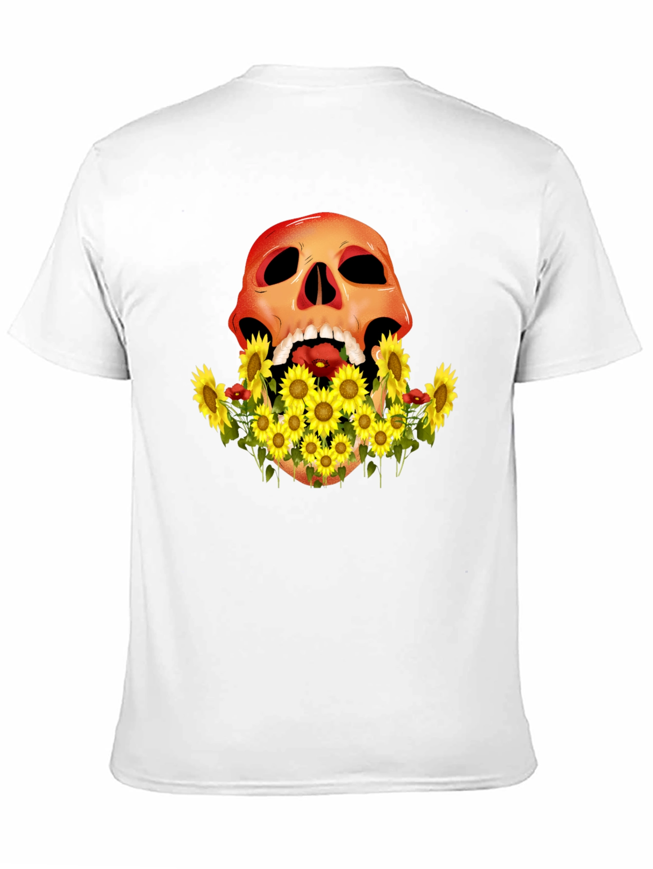 Skull & Sunflower Graphic Tee - Mens Black T-Shirt