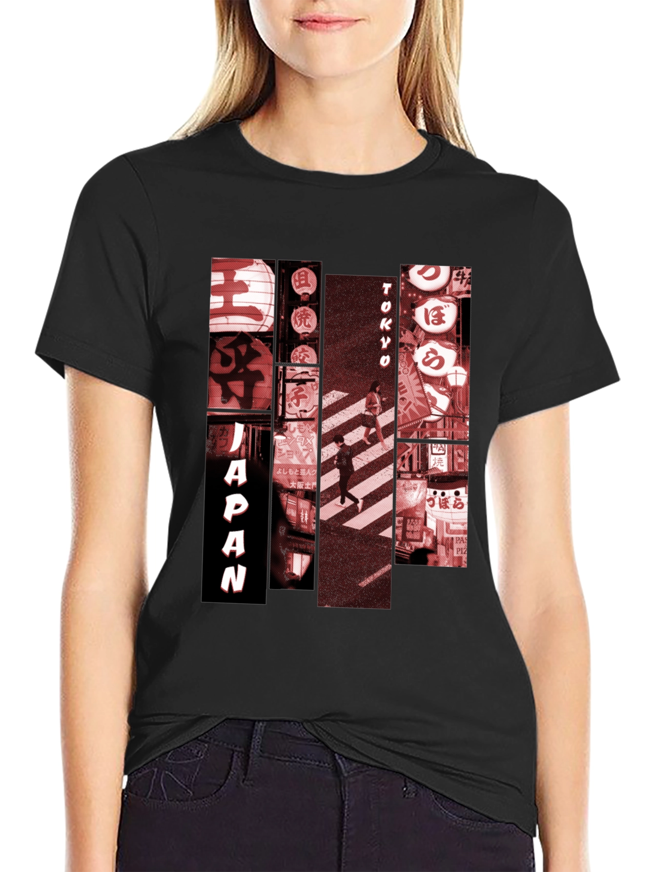 Japan Tokyo Streetwear Graphic Tee - Black