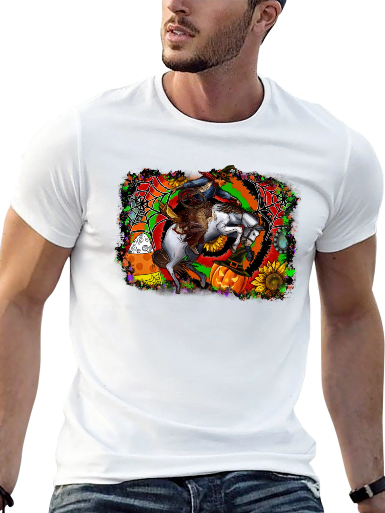Halloween Horse Rider T-Shirt - Spooky Season Apparel