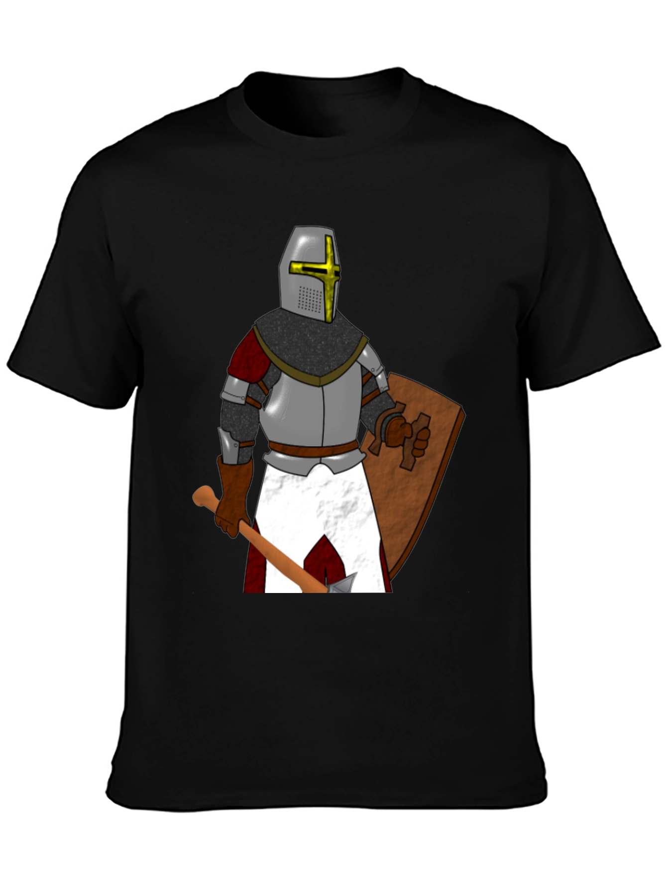 Crusader Knight Graphic T-Shirt Medieval Warrior Tee