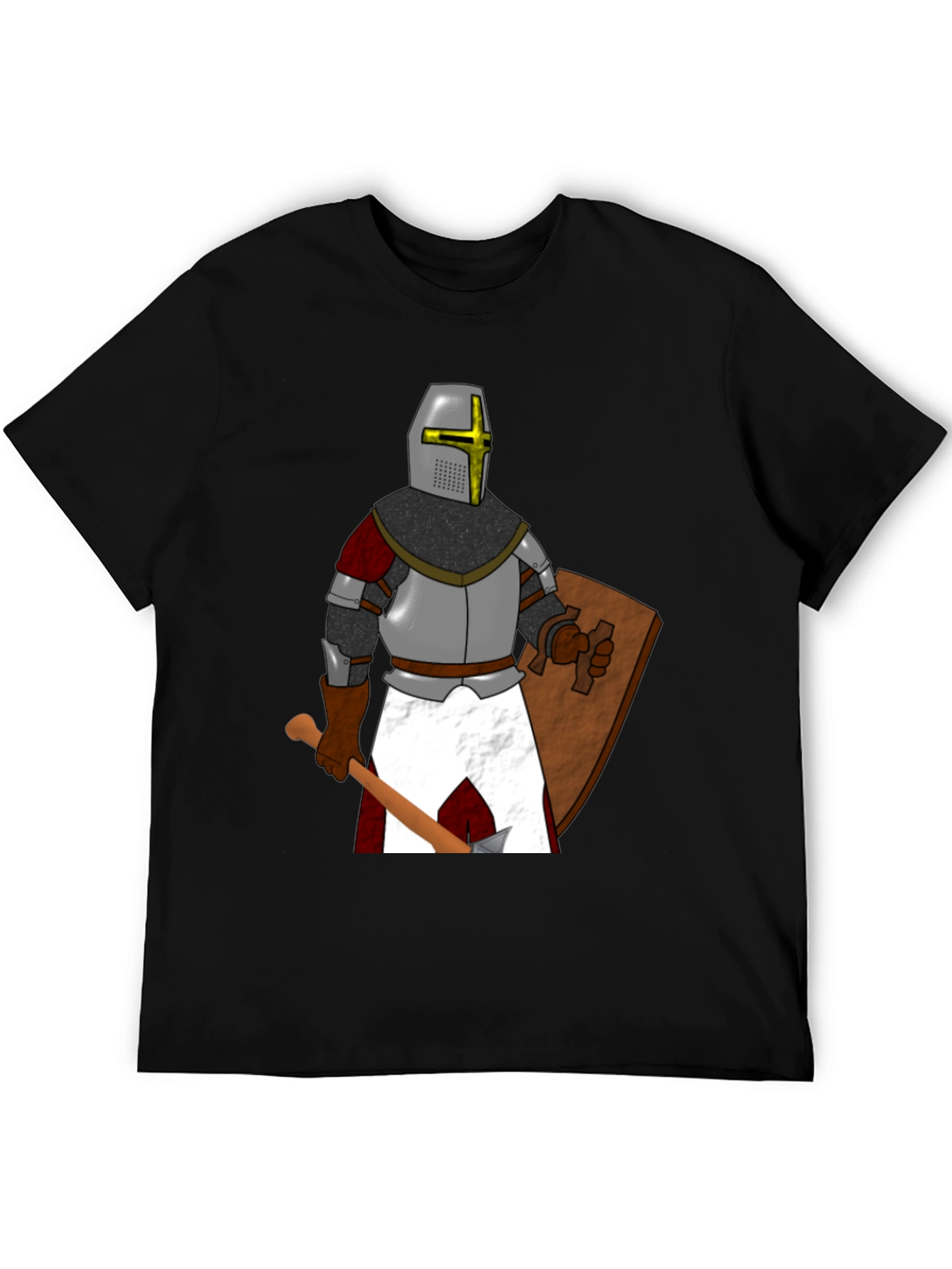 Crusader Knight Graphic T-Shirt Medieval Warrior Tee