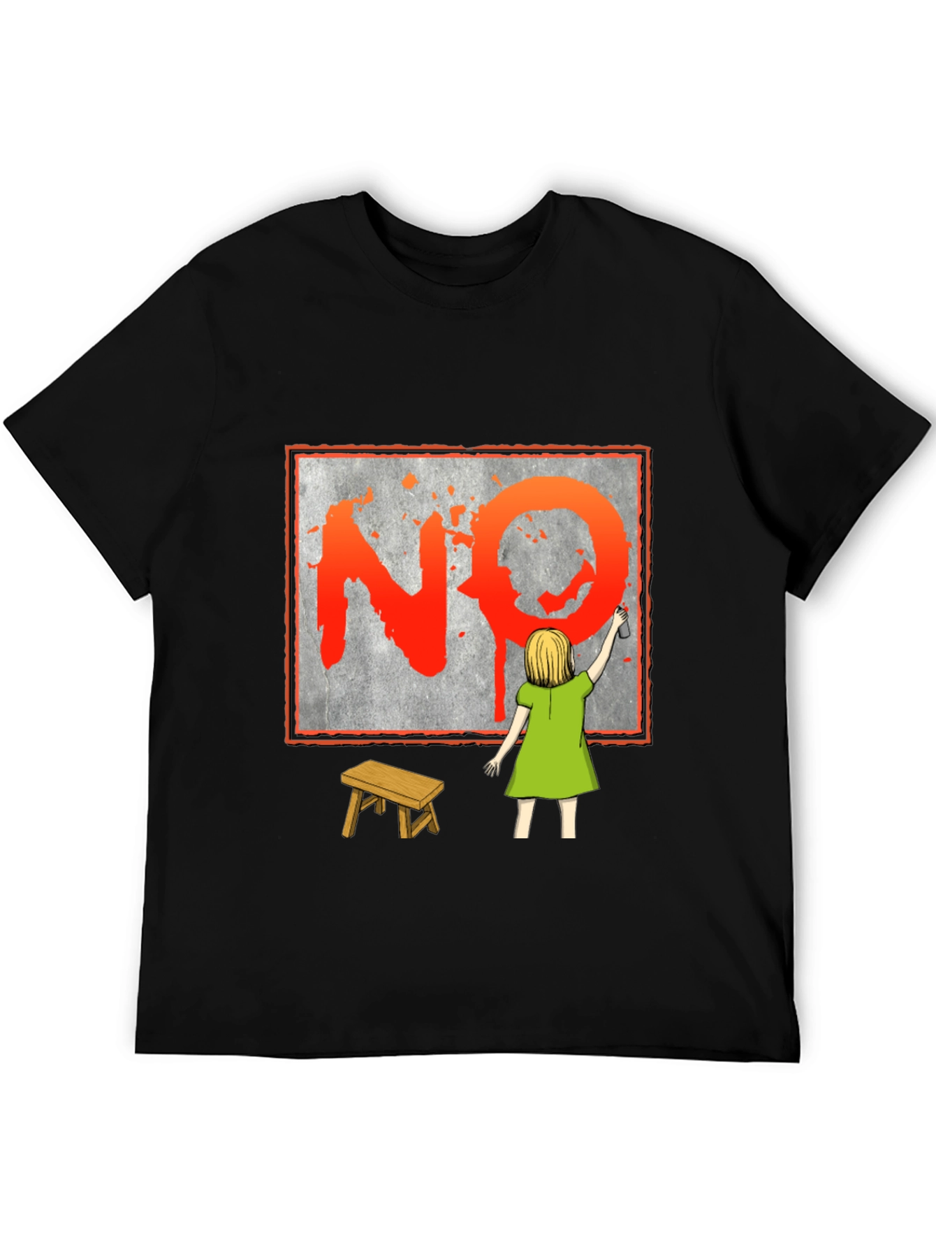 NO Graffiti Girl T-Shirt - Protest Art Tee