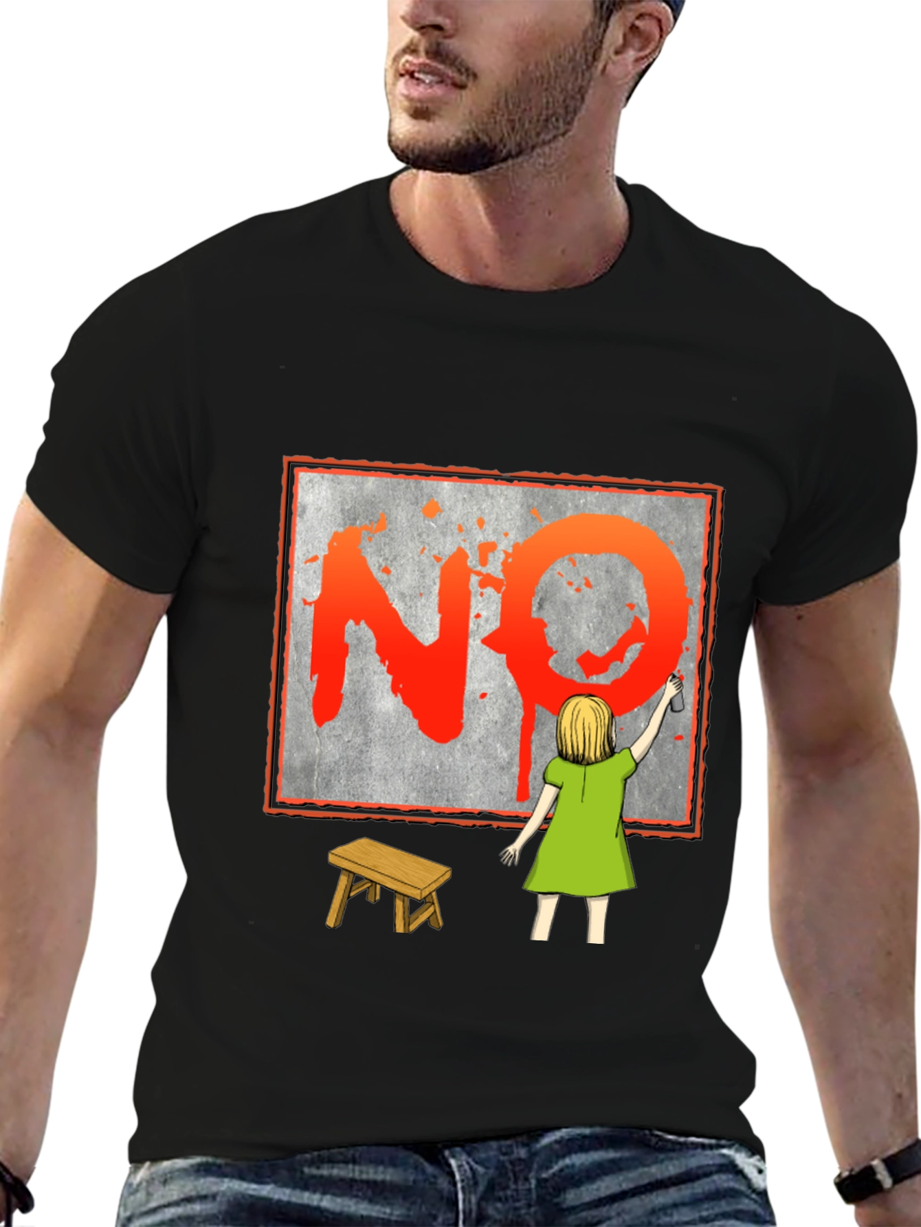NO Graffiti Girl T-Shirt - Protest Art Tee