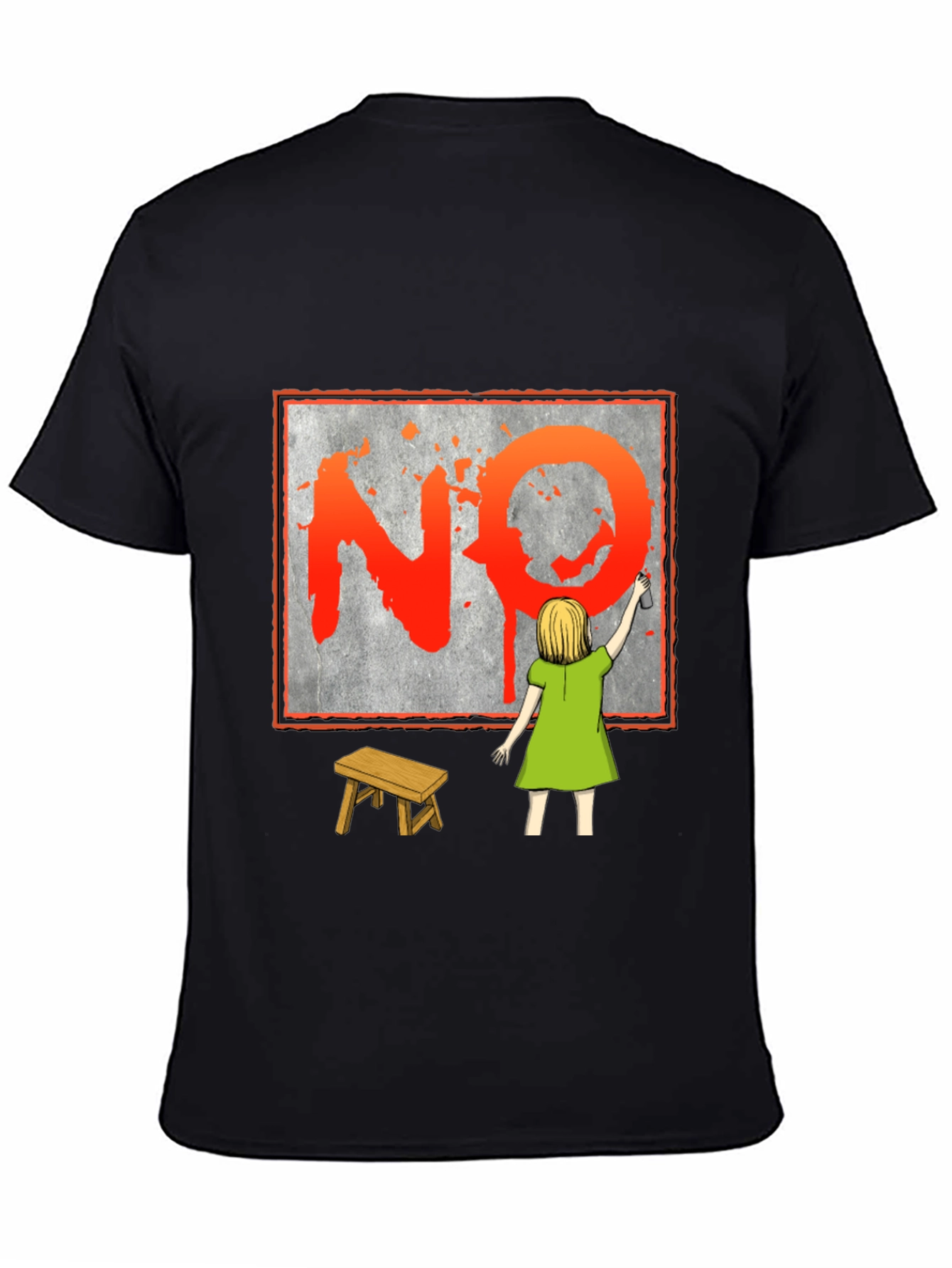 NO Graffiti Girl T-Shirt - Protest Art Tee