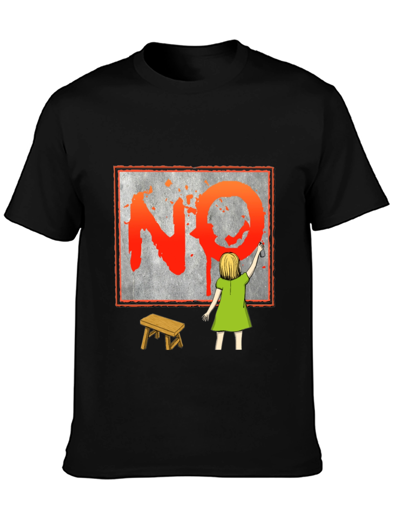 NO Graffiti Girl T-Shirt - Protest Art Tee