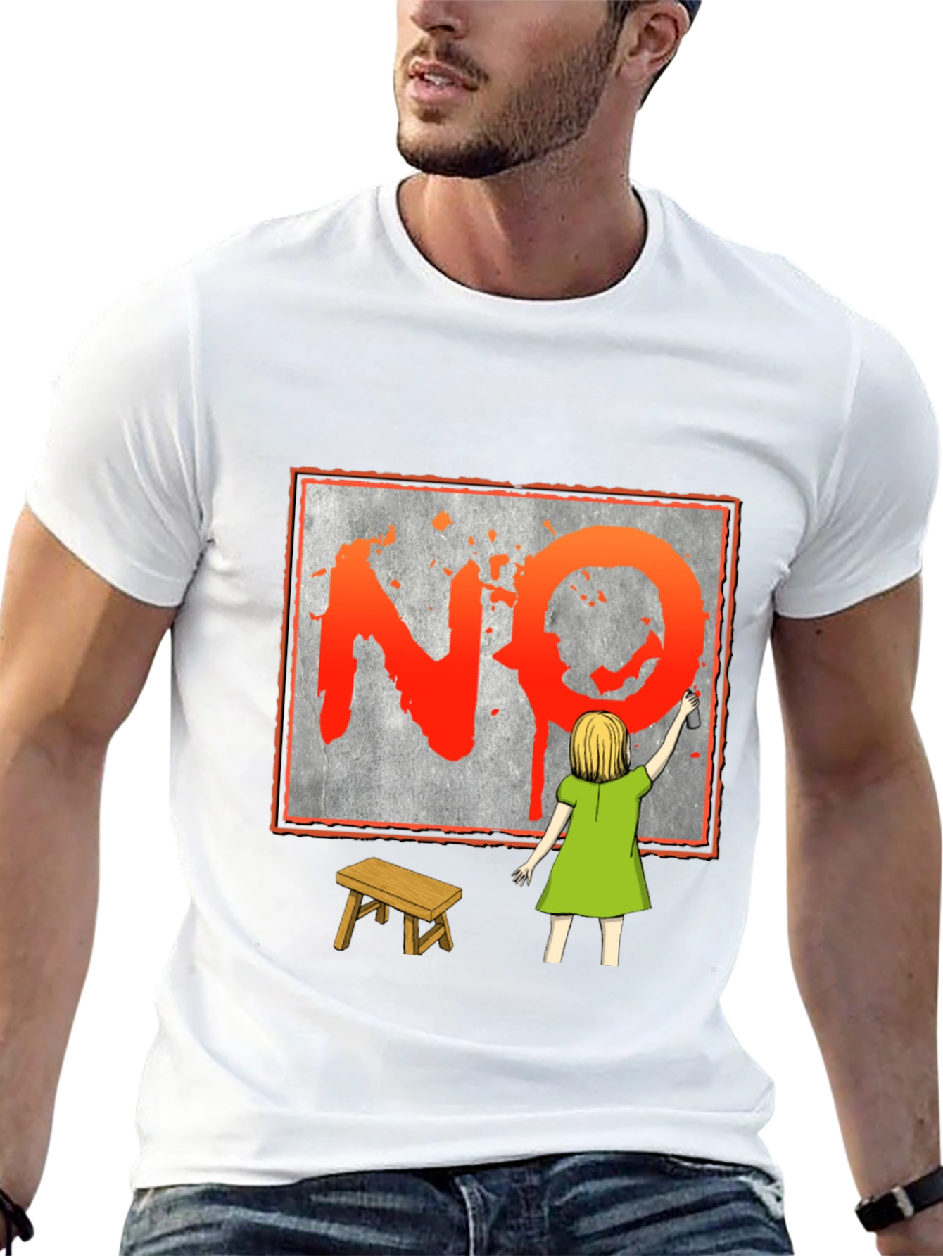 NO Graffiti Girl T-Shirt - Protest Art Tee