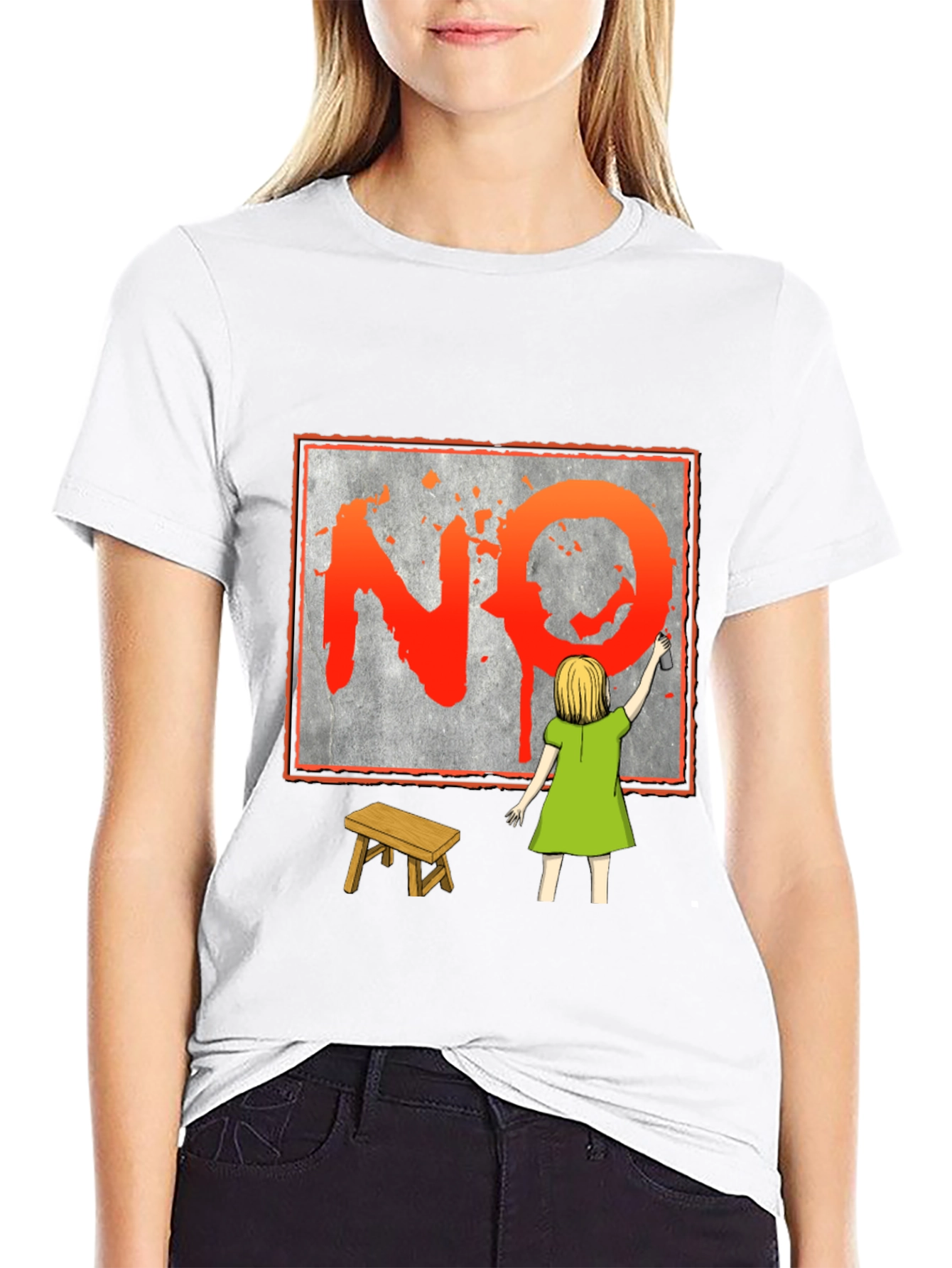NO Graffiti Girl T-Shirt - Protest Art Tee