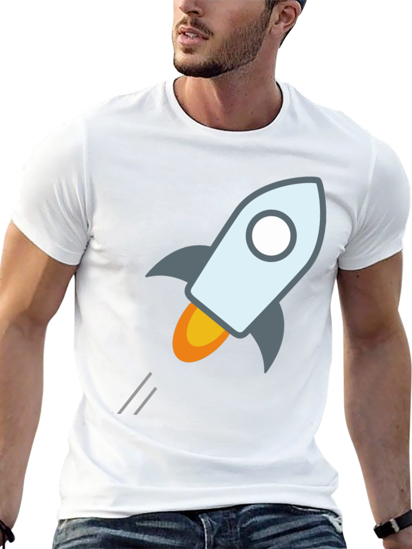 Rocket Launch Graphic Tee - Black Cotton T-Shirt