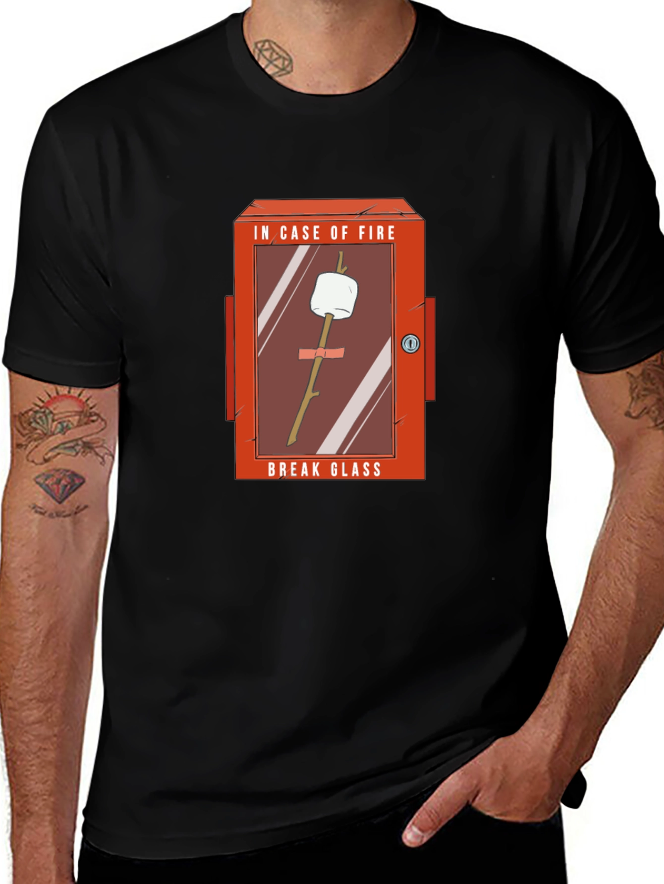Humorous Marshmallow Fire Emergency T-Shirt