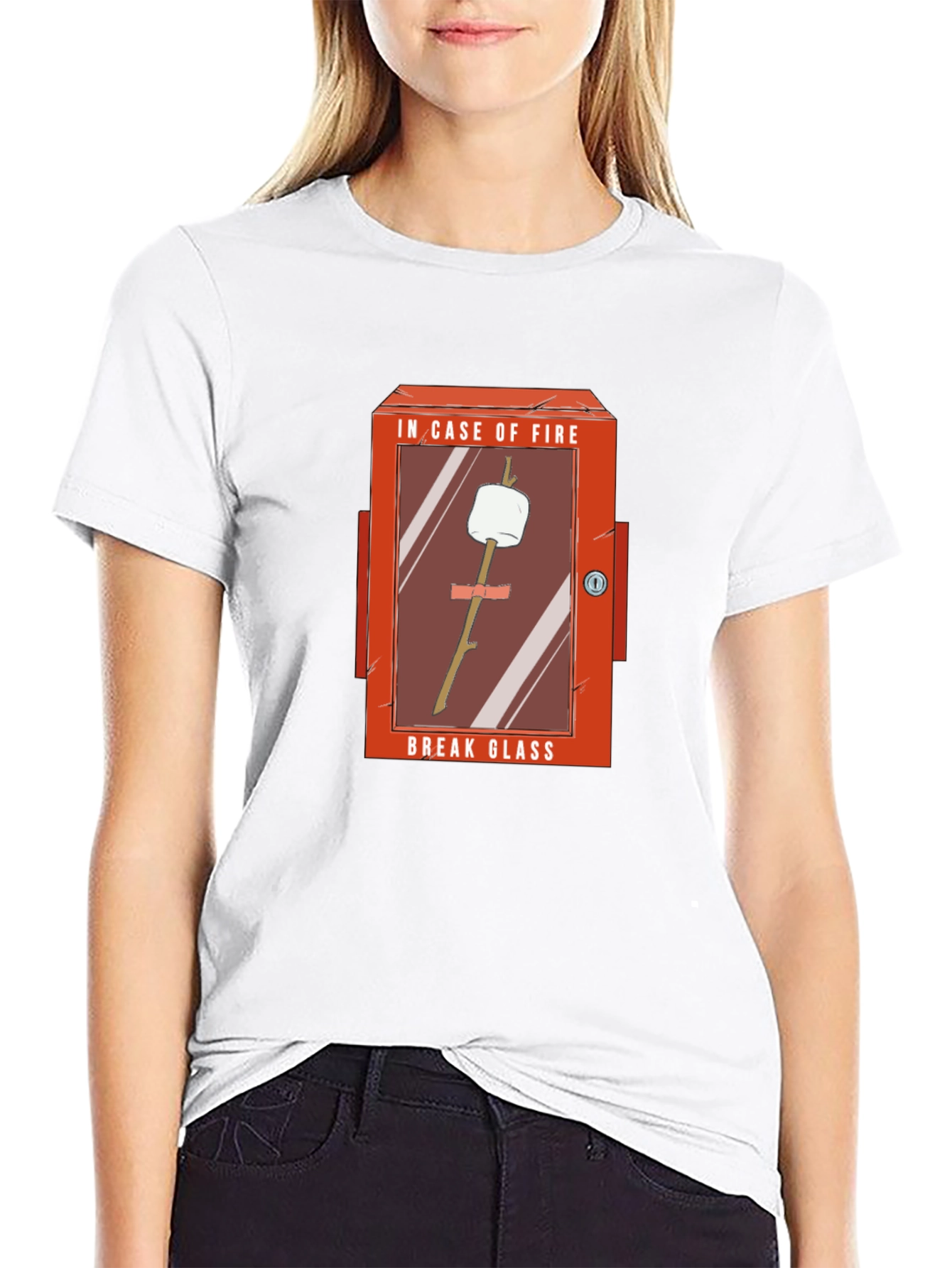 Humorous Marshmallow Fire Emergency T-Shirt