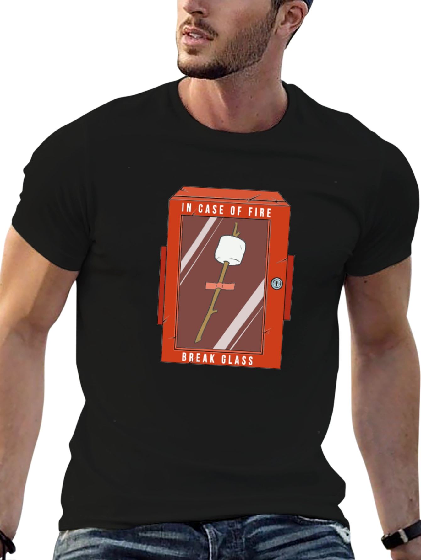 Humorous Marshmallow Fire Emergency T-Shirt