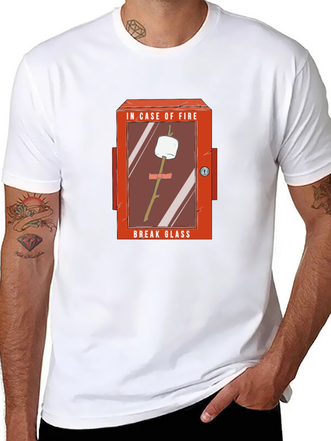 Humorous Marshmallow Fire Emergency T-Shirt