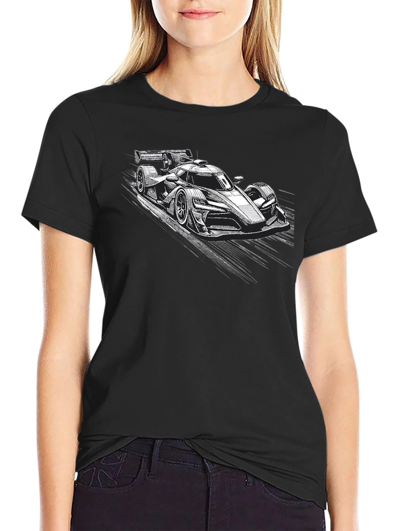 Race Car Graphic Black T-Shirt