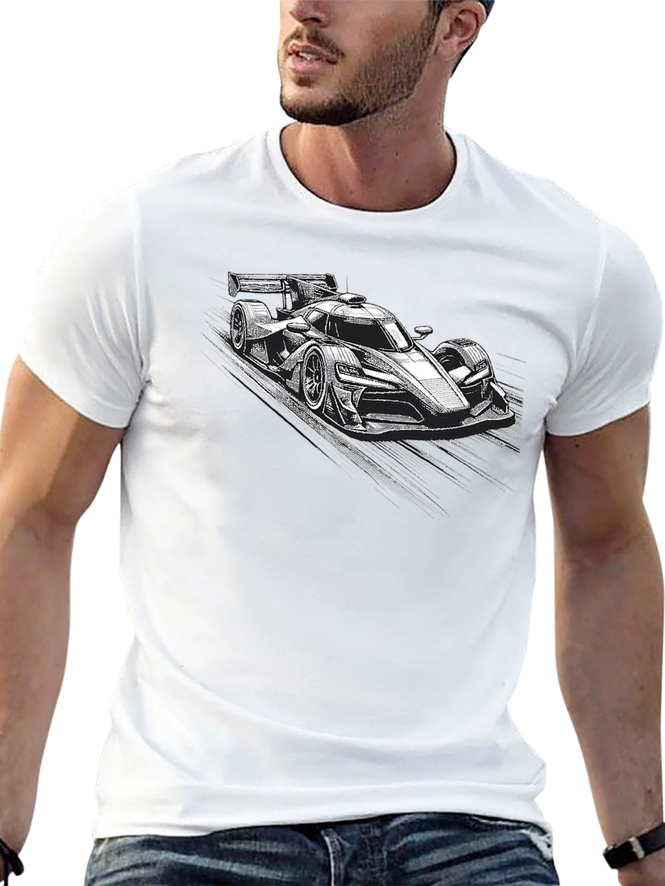 Race Car Graphic Black T-Shirt
