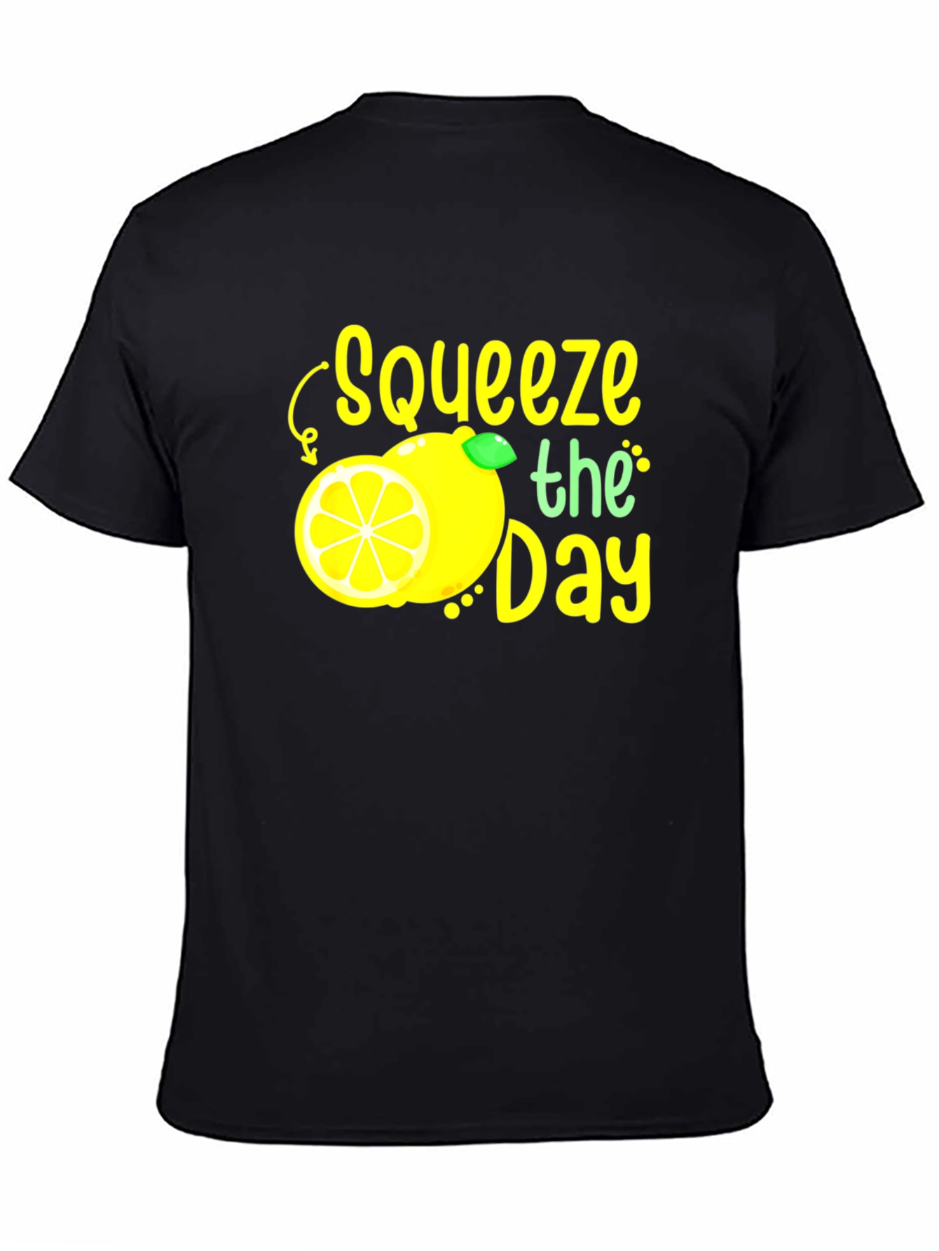 Squeeze the Day Graphic Tee - Black Cotton T-Shirt