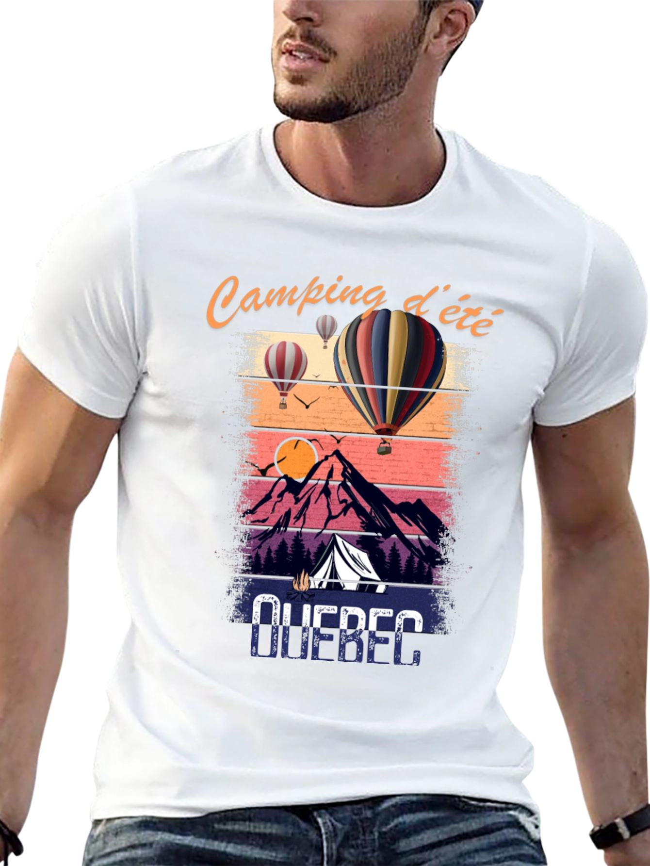 Quebec Camping dété Graphic Tee