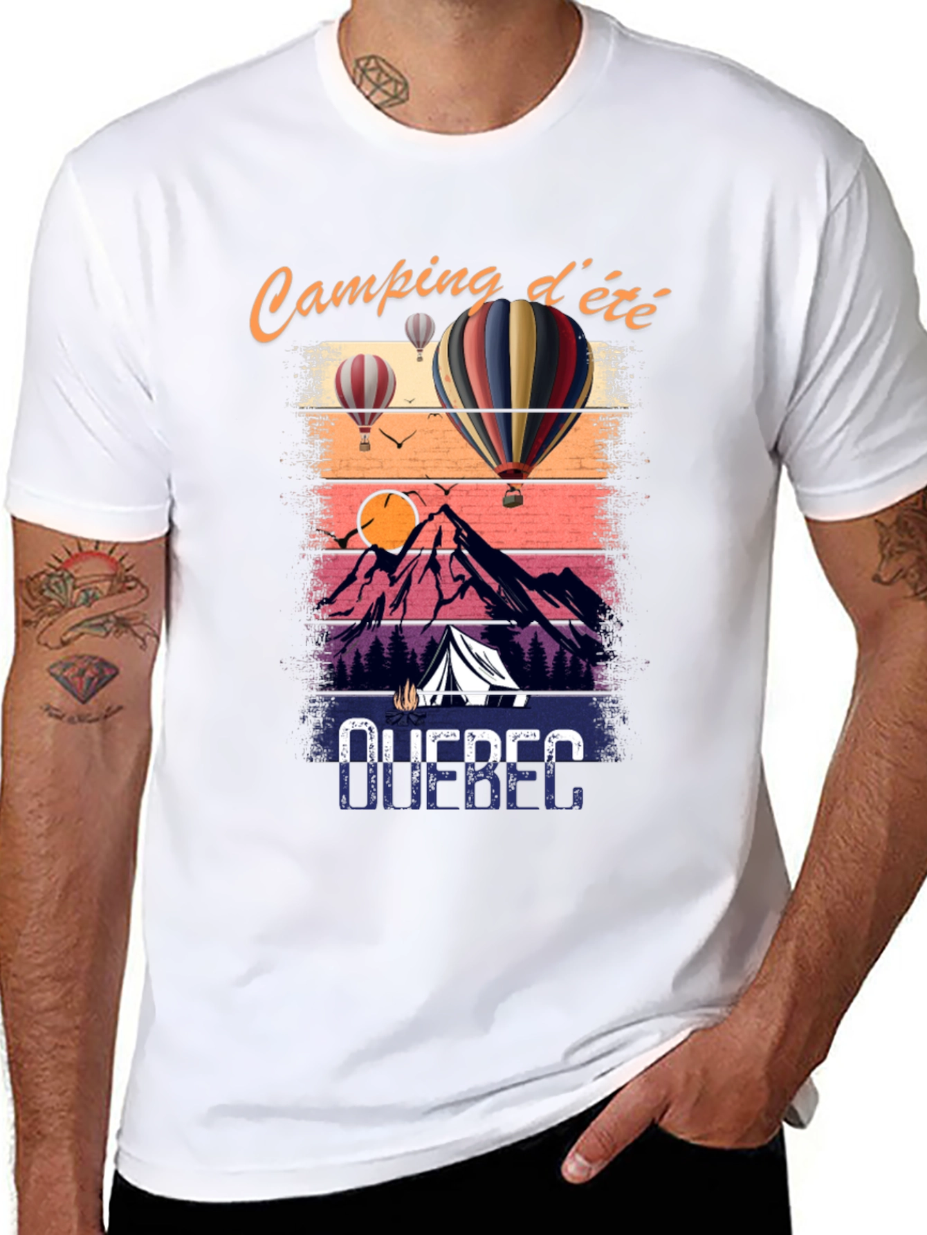 Quebec Camping dété Graphic Tee