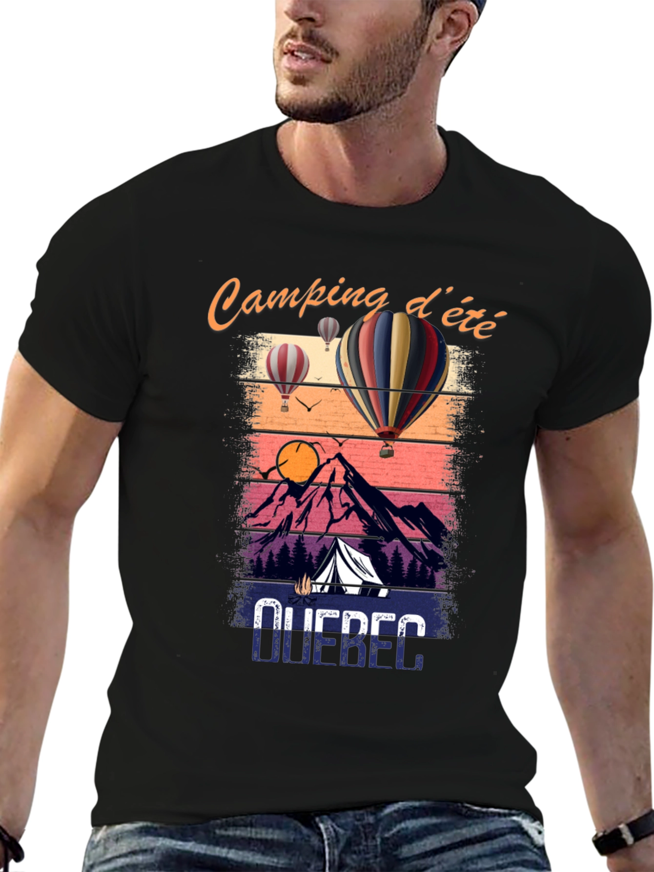 Quebec Camping dété Graphic Tee