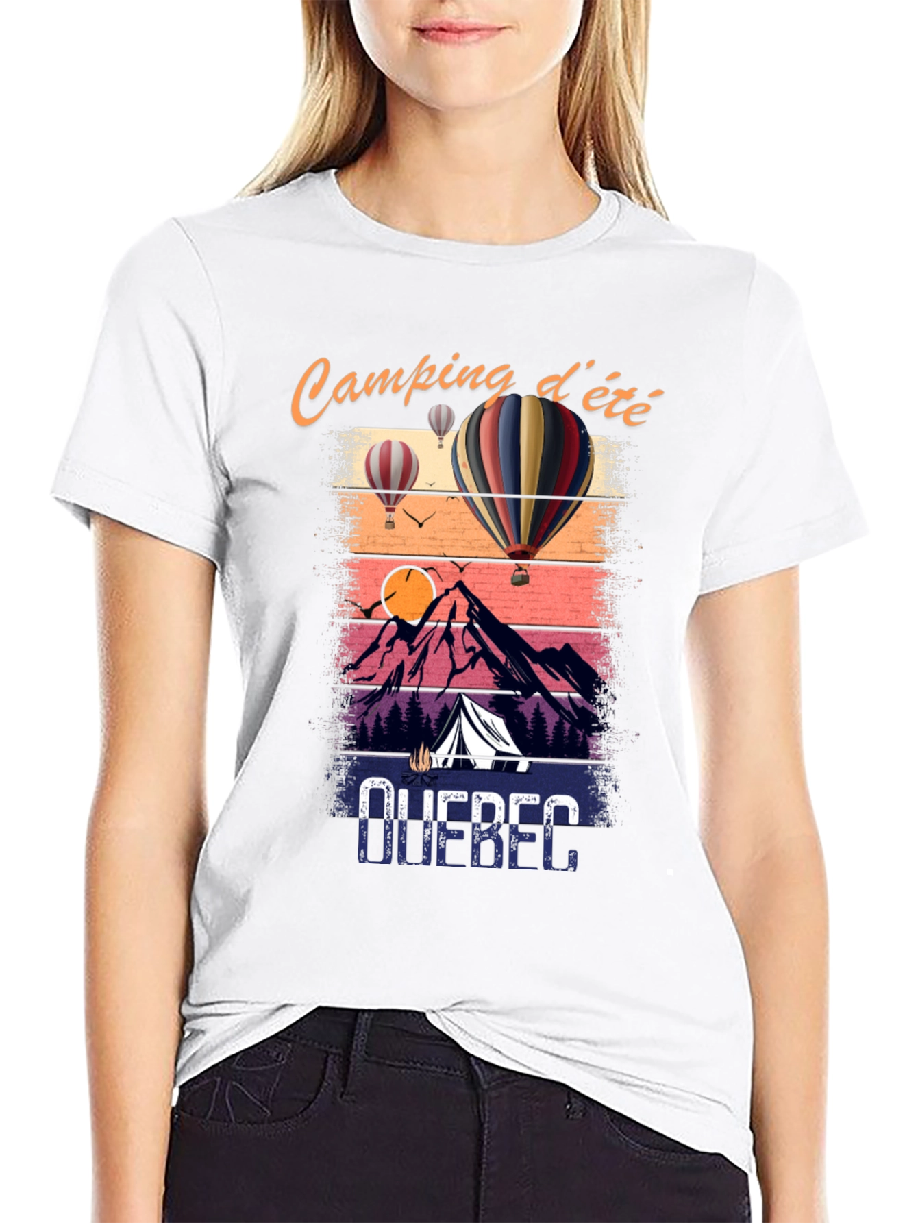 Quebec Camping dété Graphic Tee