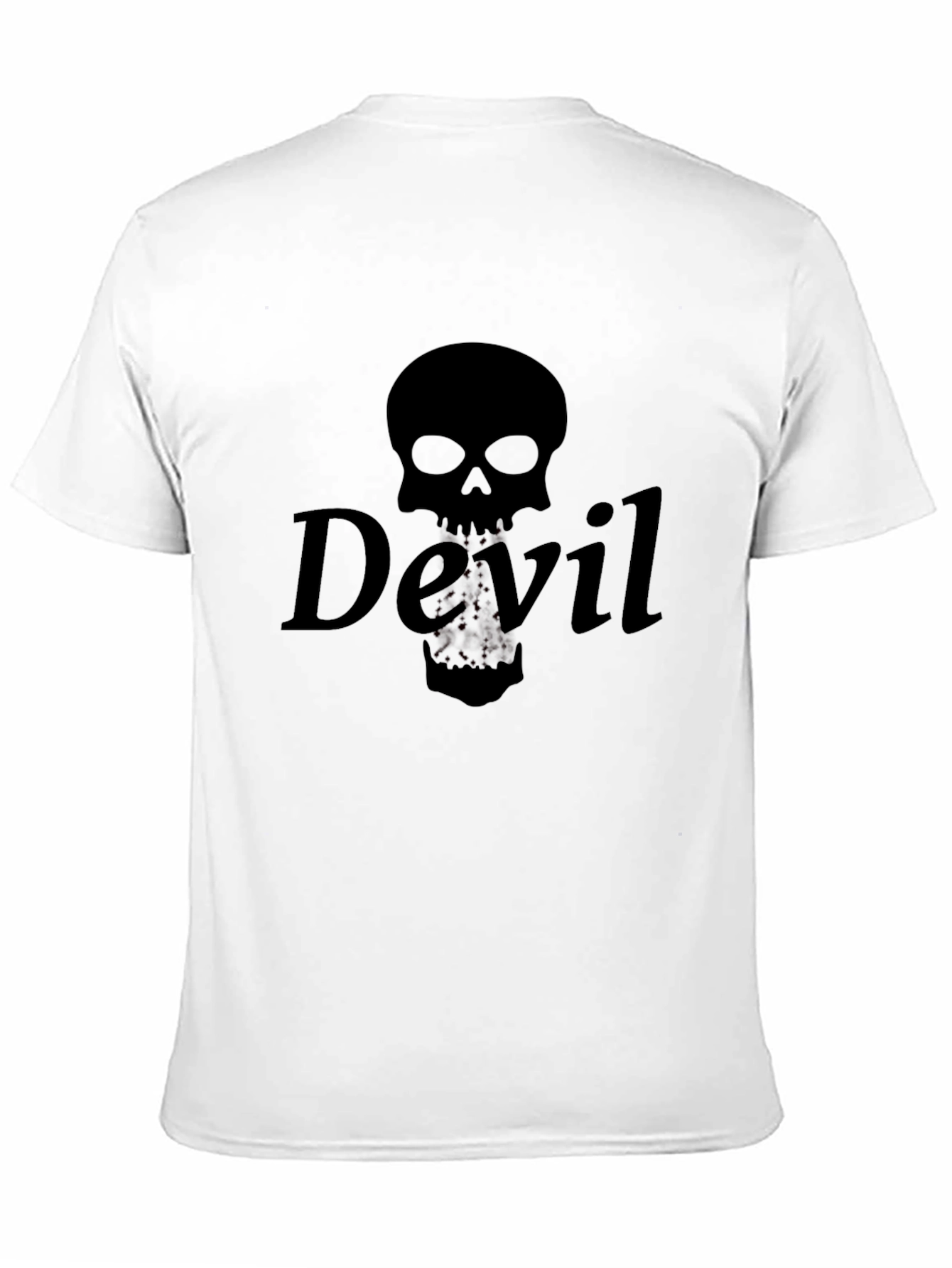 Devil Skull Graphic Tee - Black Crew Neck T-Shirt