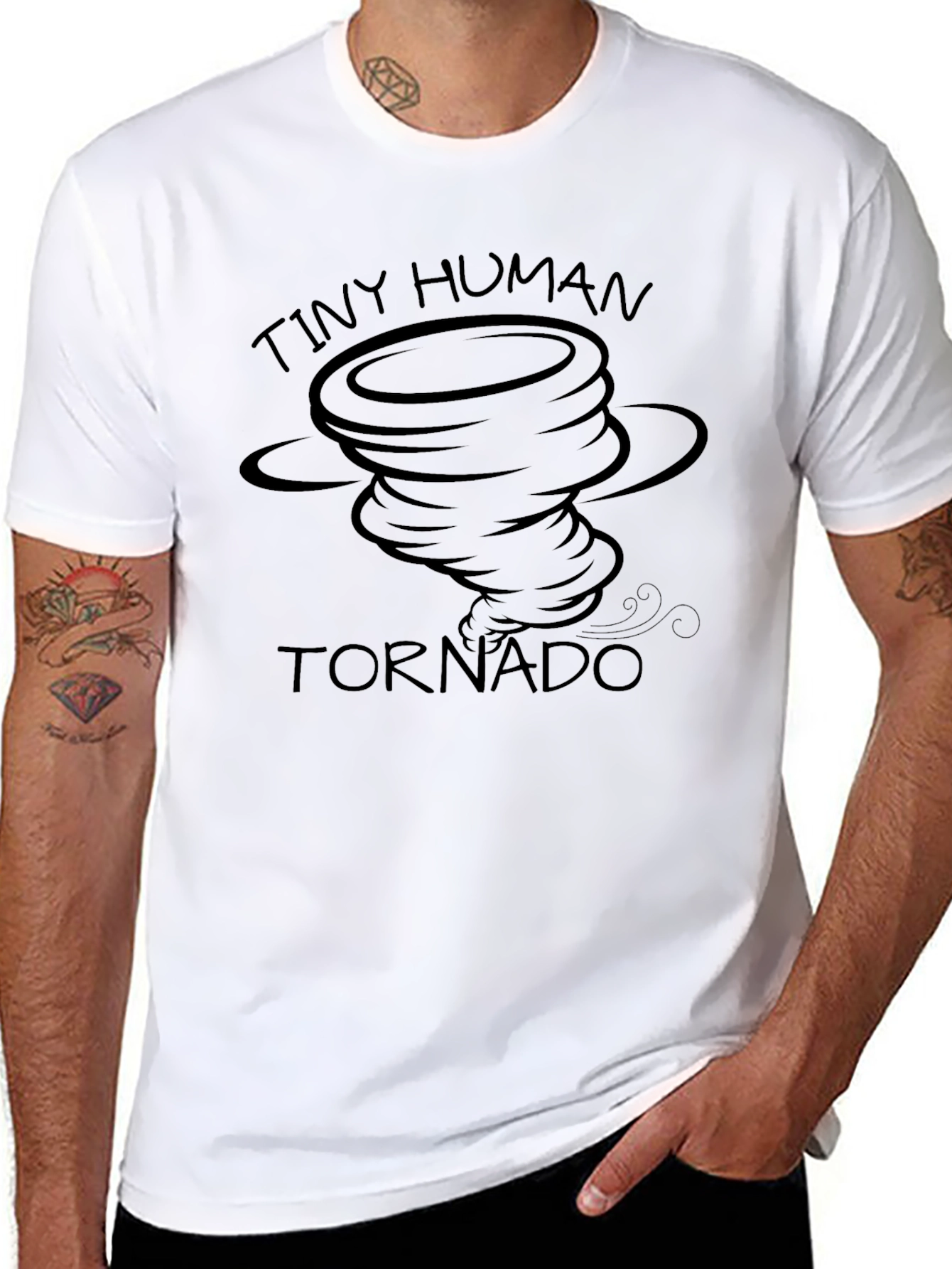 Tiny Human Tornado Black Graphic Tee