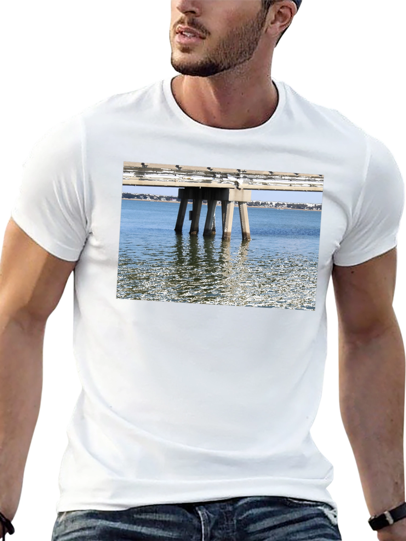 Bridge View Graphic Tee - Black Cotton Casual Wear